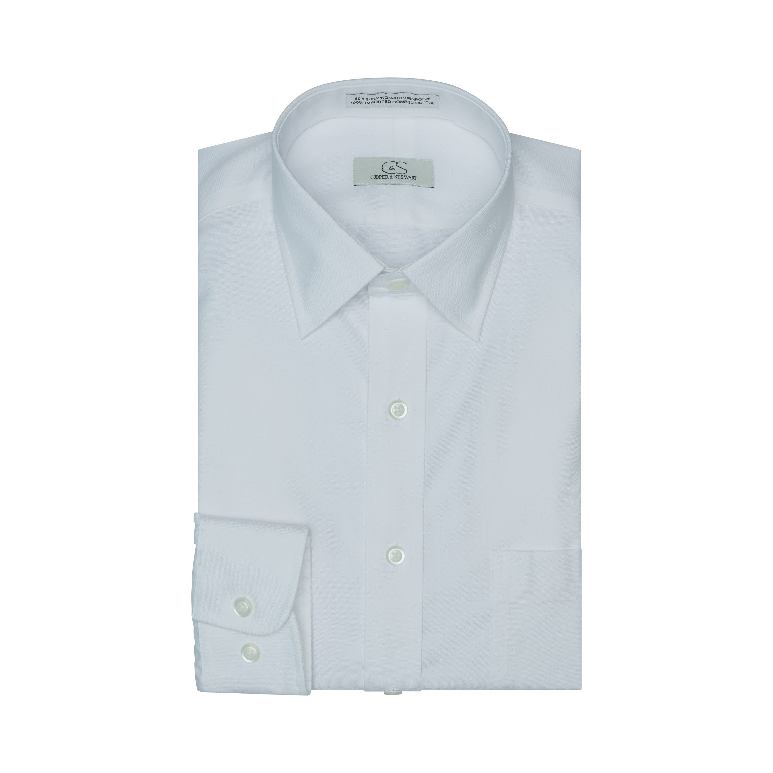001 SC - White Spread Collar