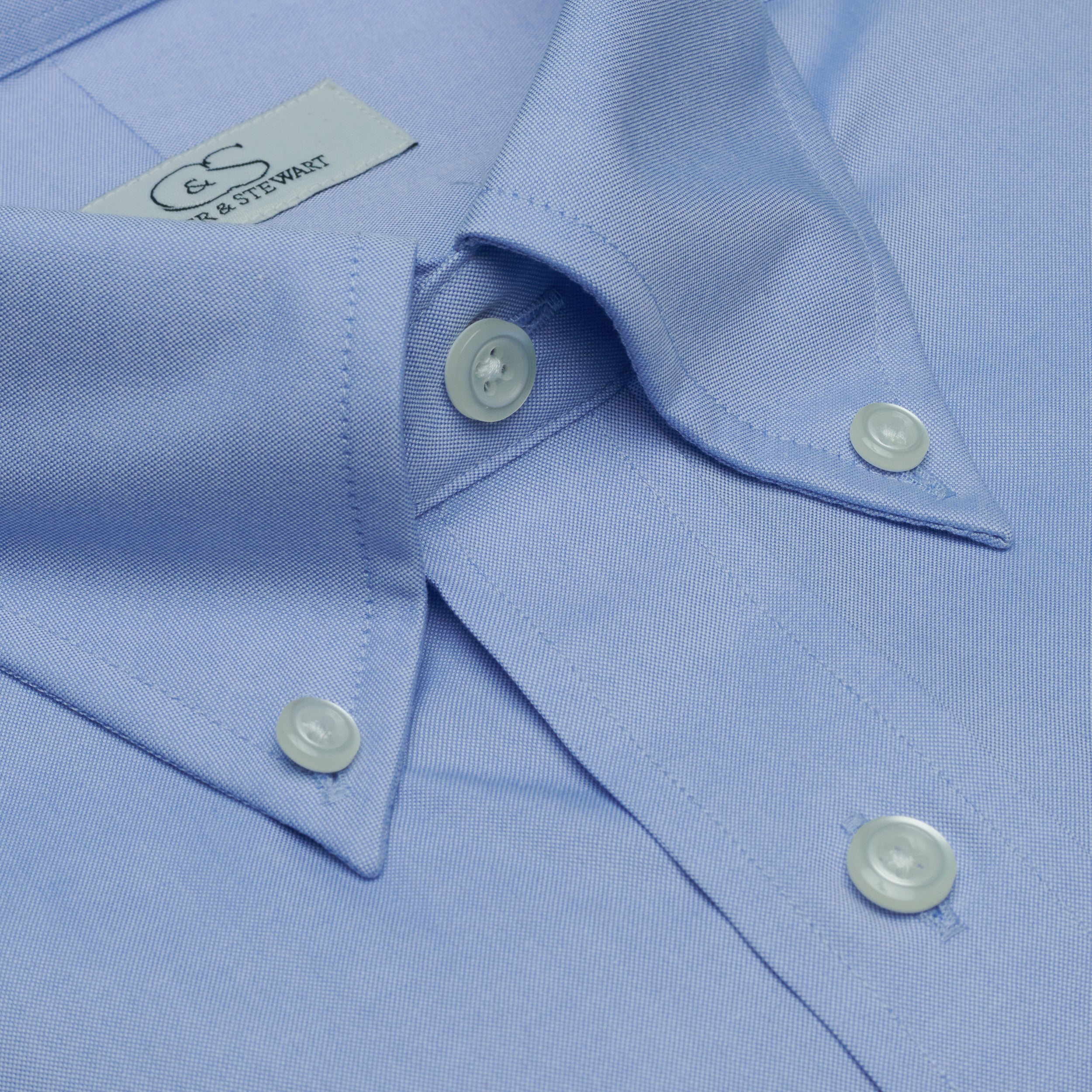 002 TF BD - Blue Tailored Fit Button Down Collar