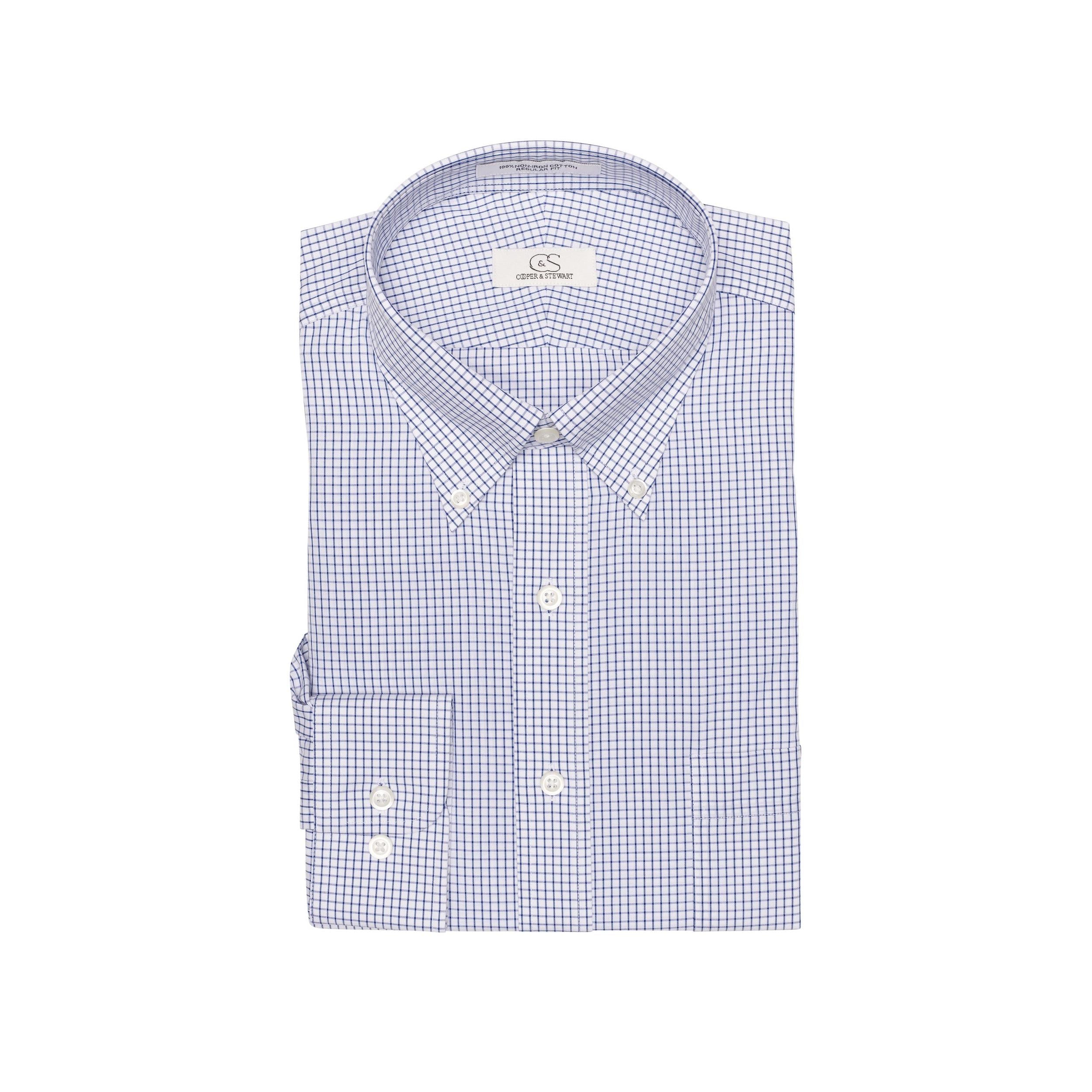 015 BD - Blue Classic Check Button Down Collar