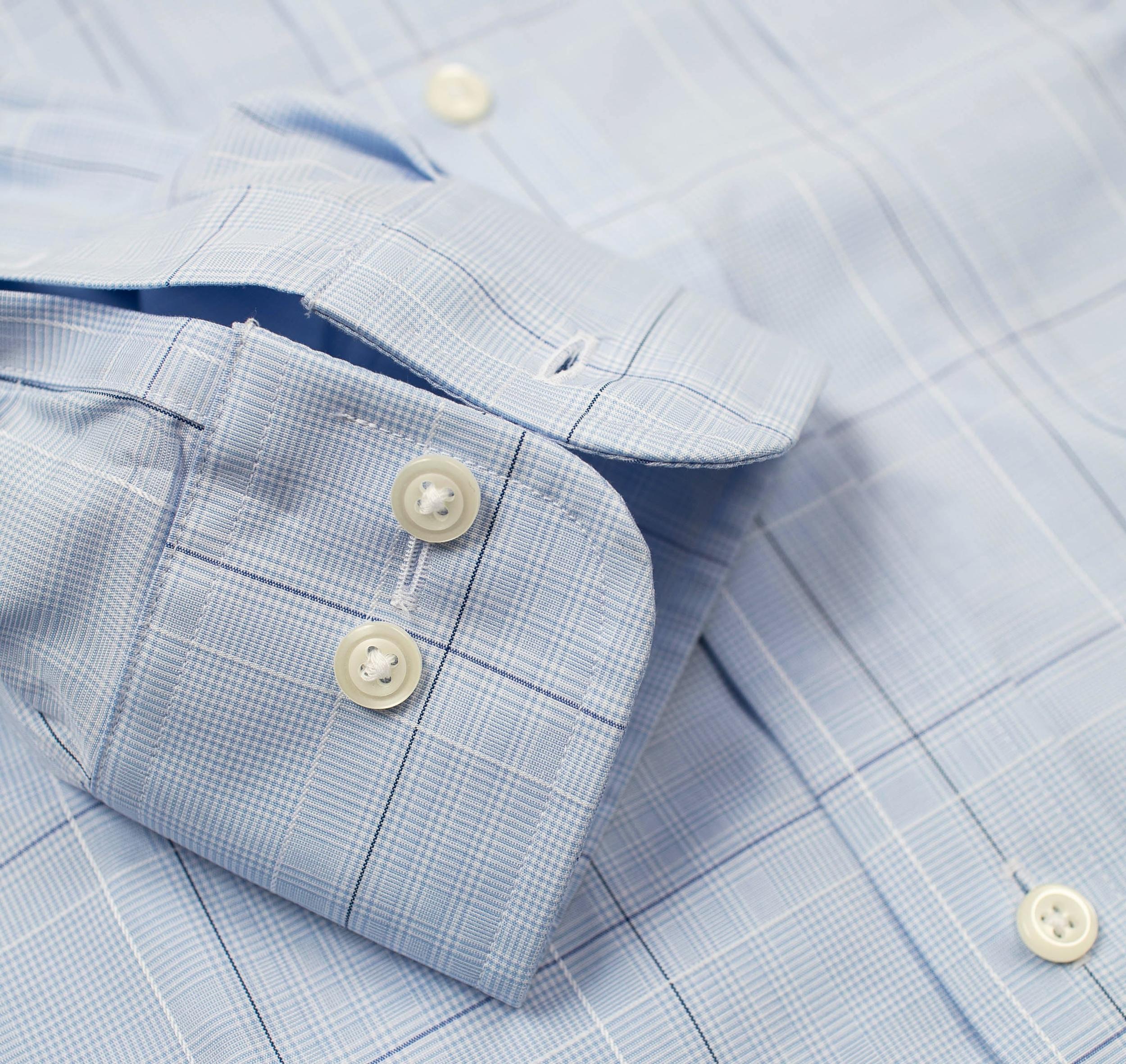 021 BD - Blue Ground Square Box Check Button Down Collar