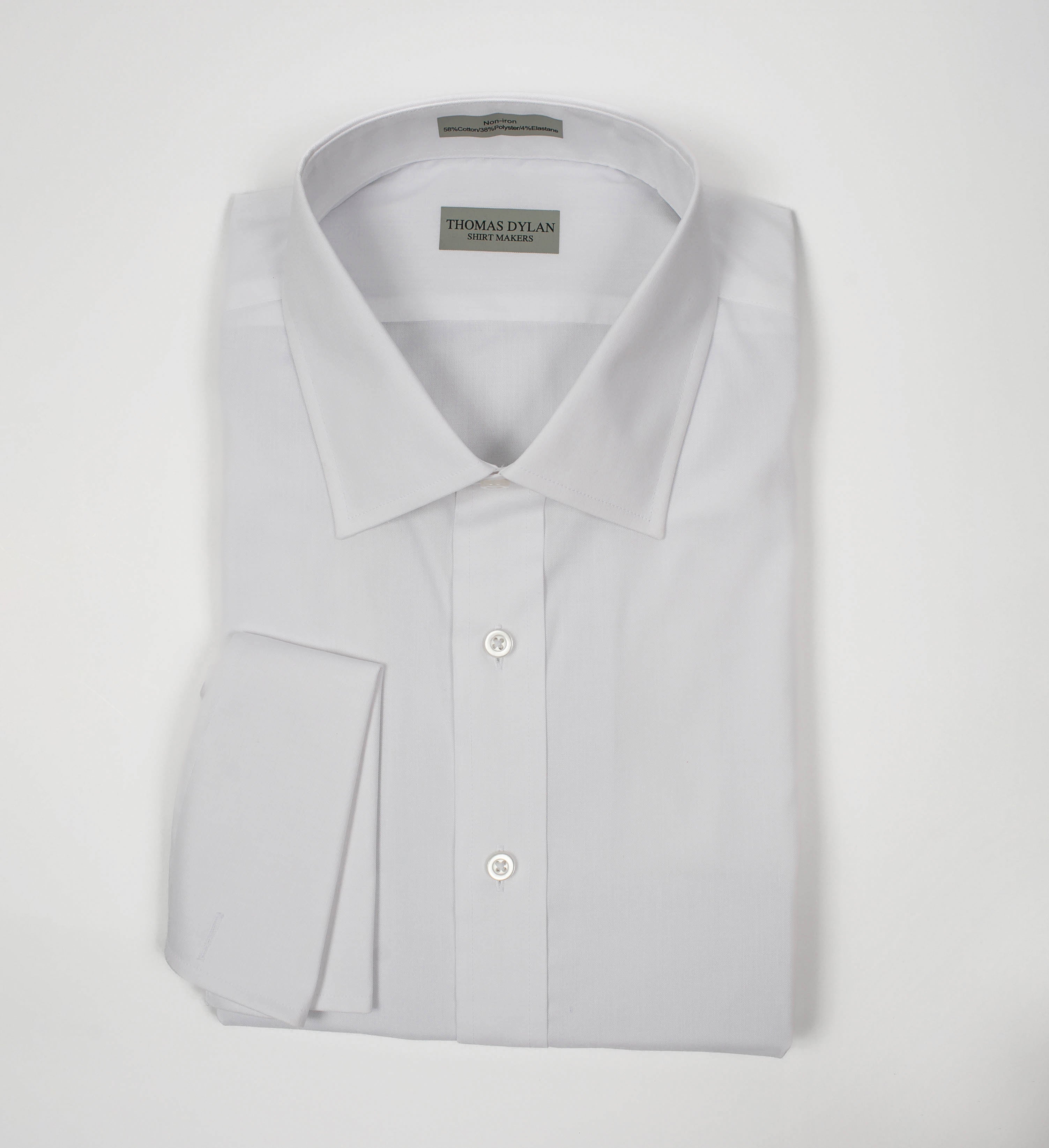 023 TUX TF SC - Thomas Dylan French Cuff White Tuxedo Tailored Fit Spread Collar