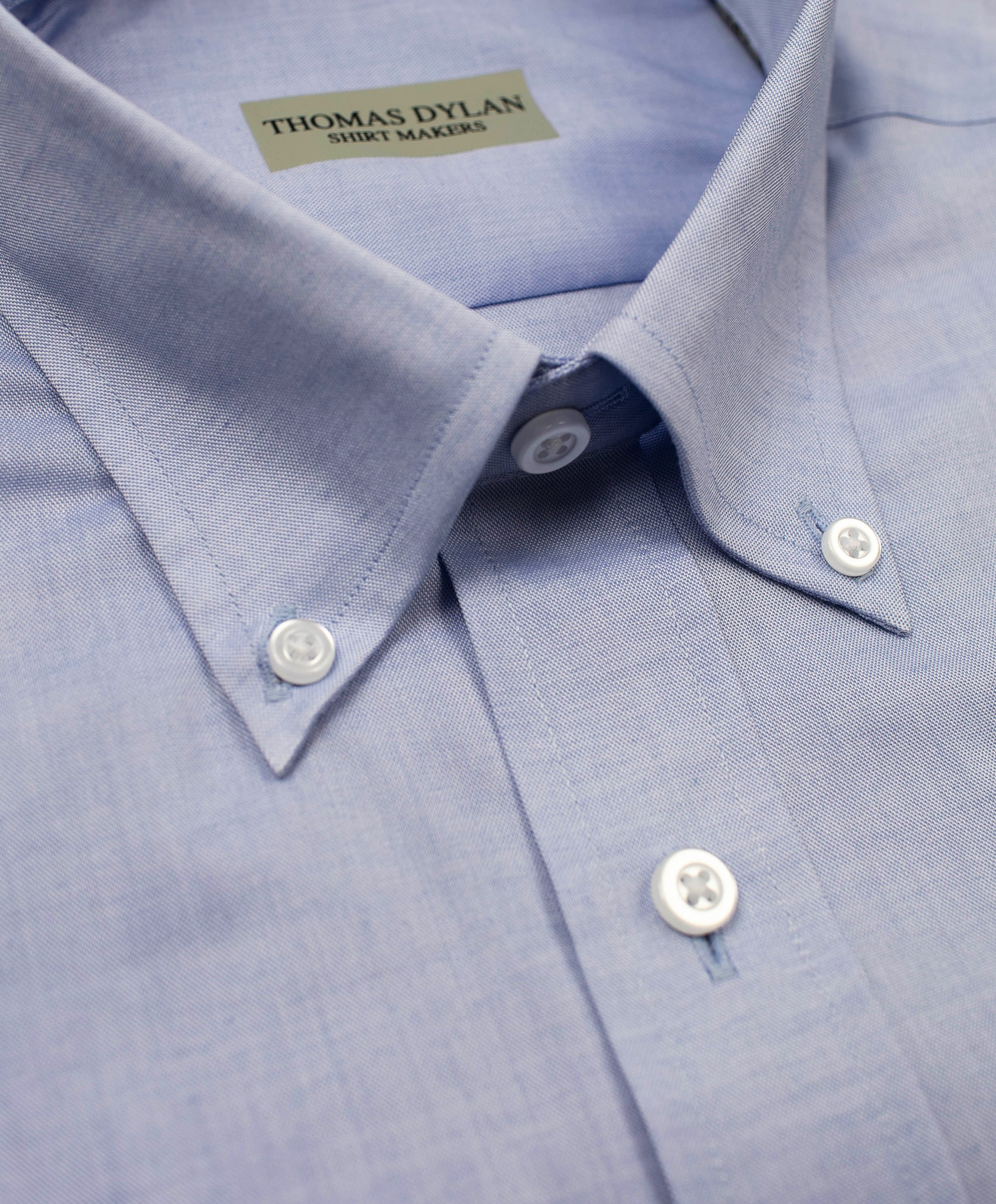 024 SS BD - Thomas Dylan Blue Short Sleeve Button Down Collar