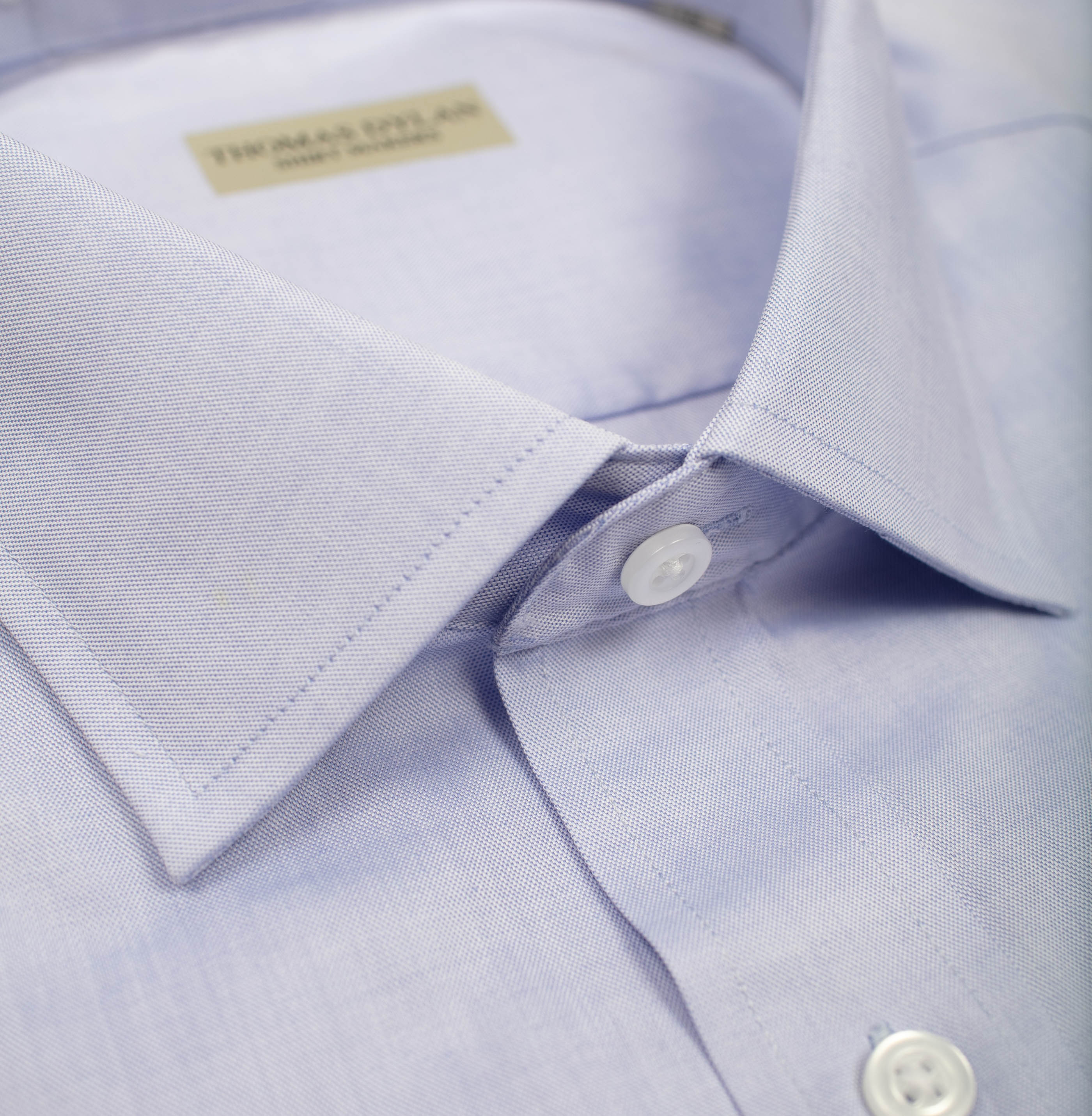 024 SS SC - Thomas Dylan Blue Short Sleeve Spread Collar