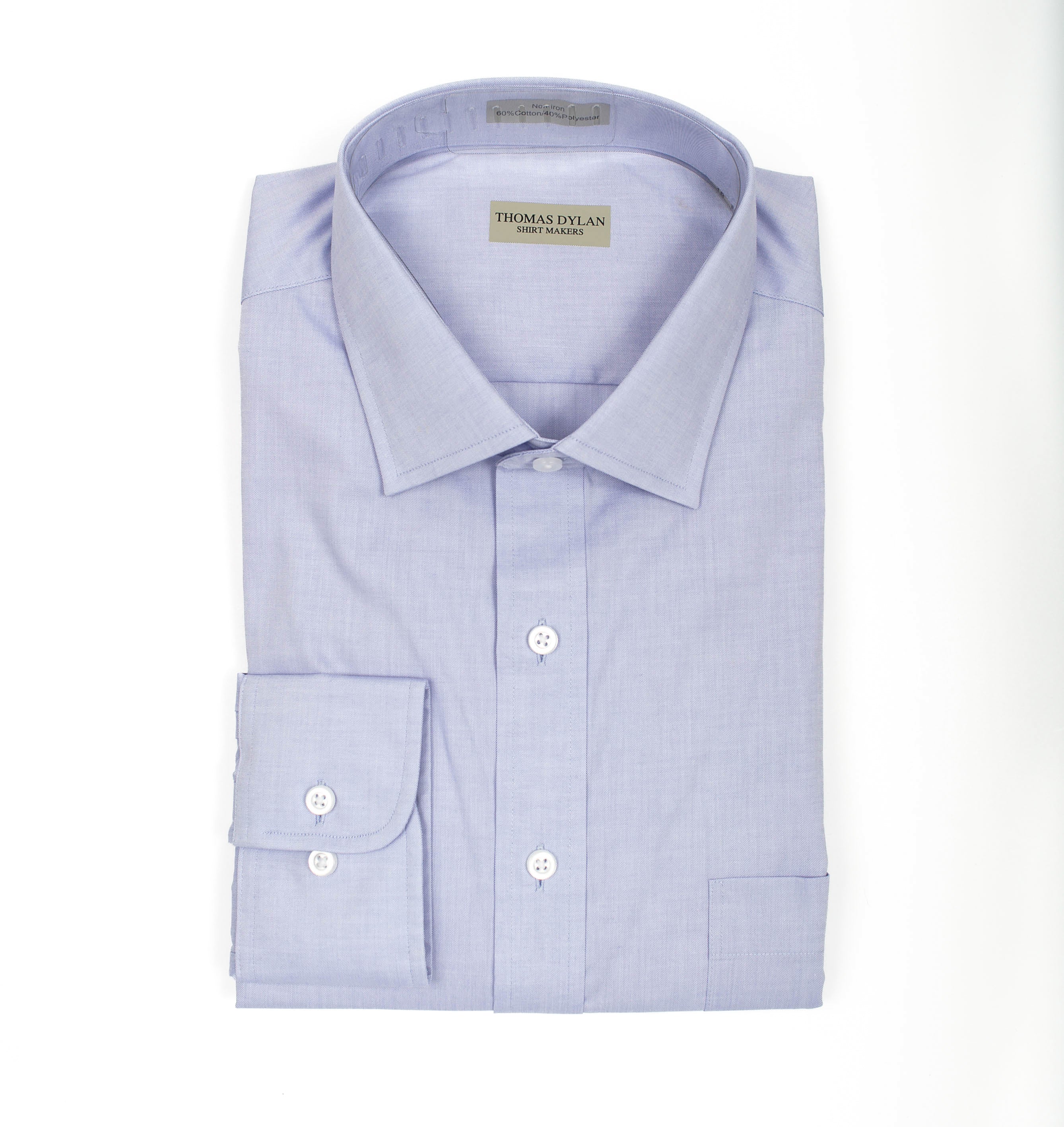 131 SS SC - Thomas Dylan Blue Short Sleeve Spread Collar