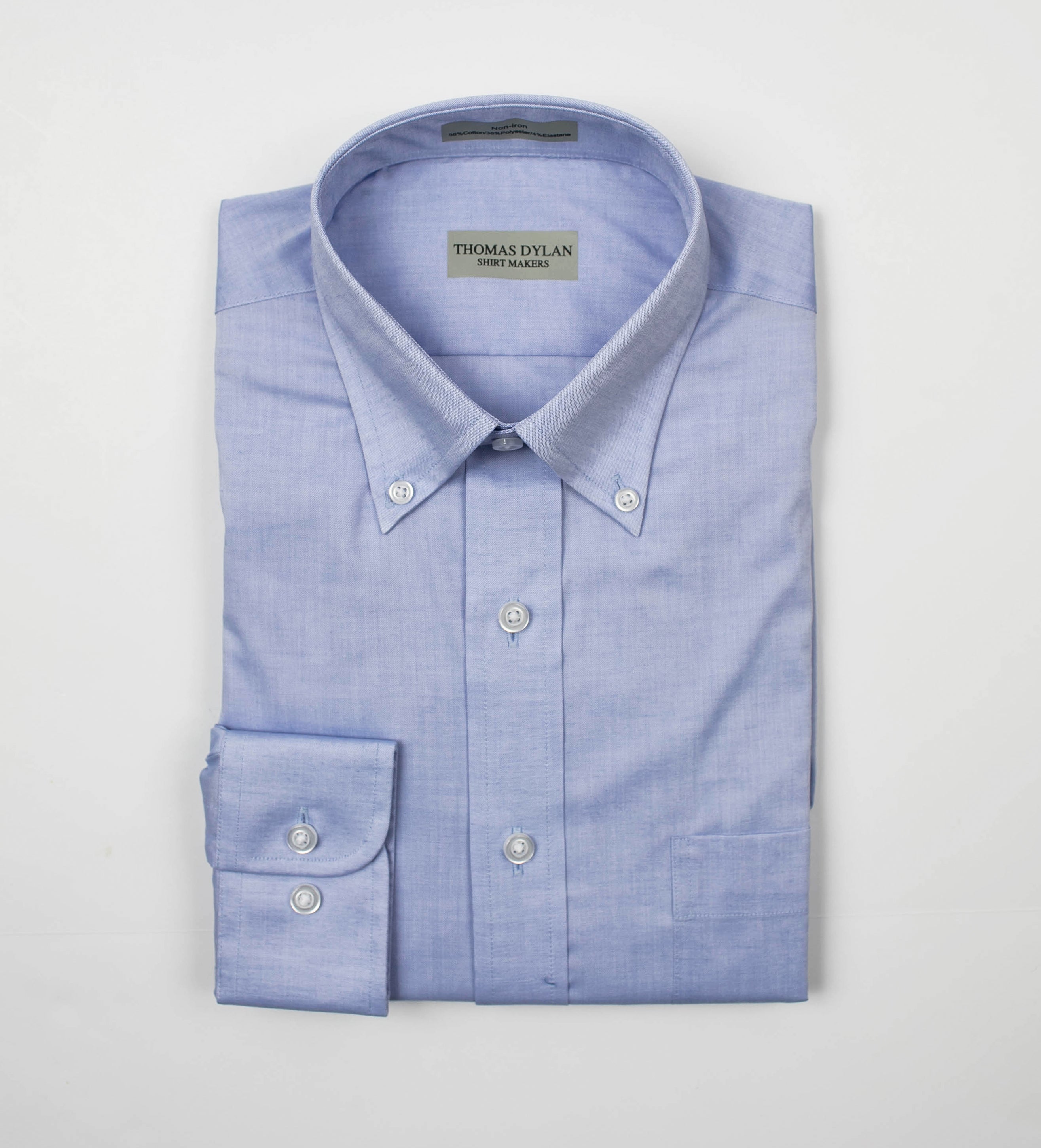 024 SS BD - Thomas Dylan Blue Short Sleeve Button Down Collar