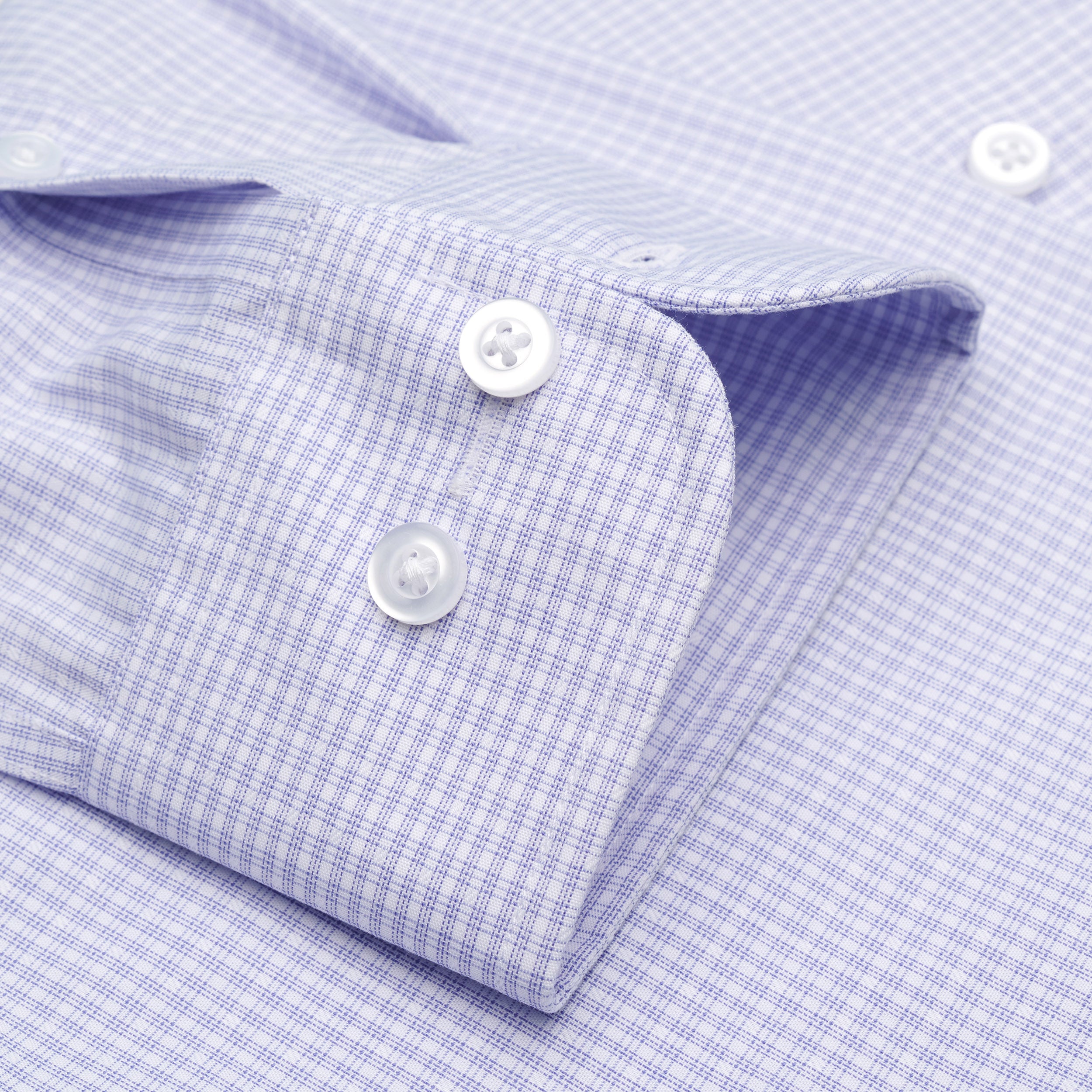 028 SC - Violet College Check Spread Collar