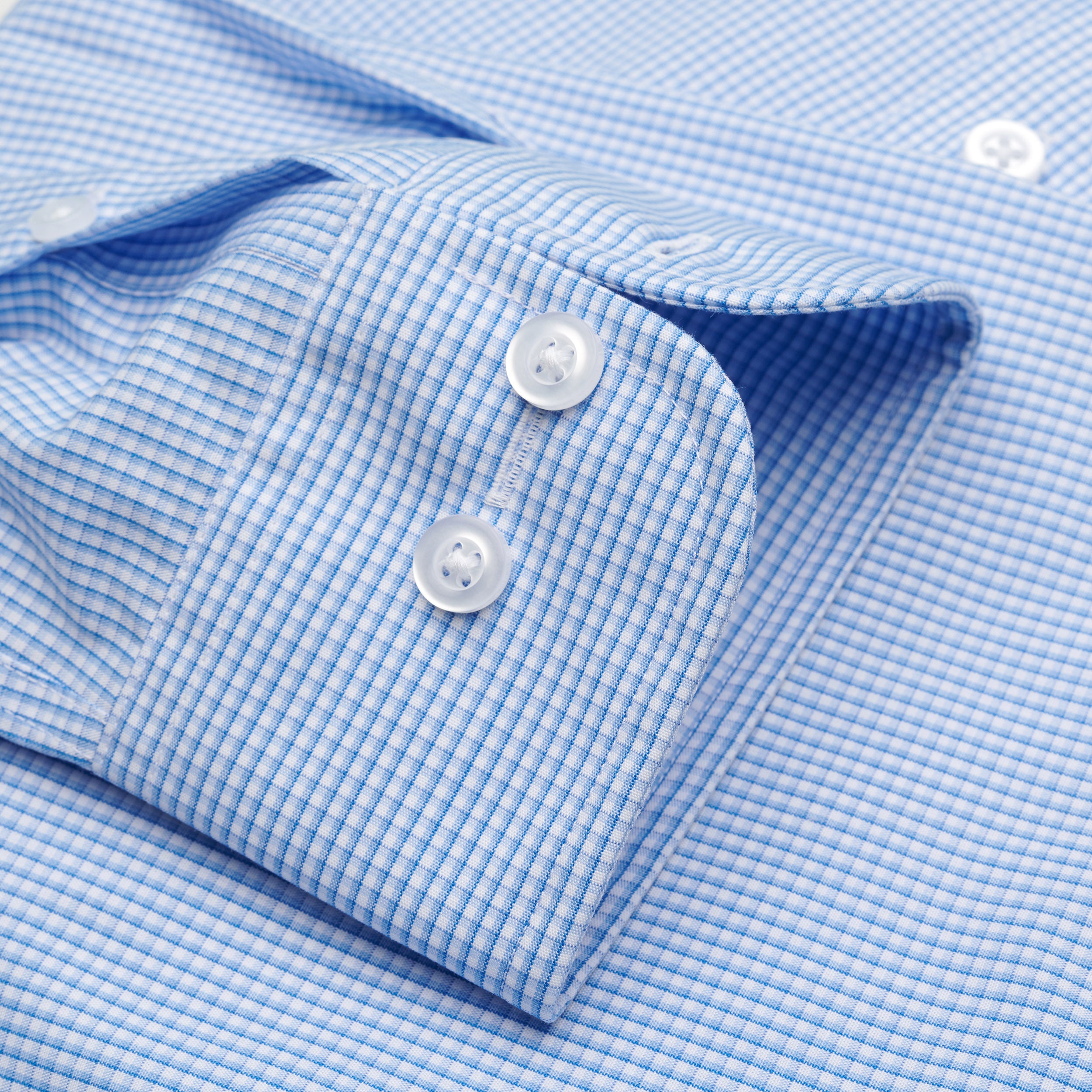 031 BD - Blue Varsity Check Button Down Collar