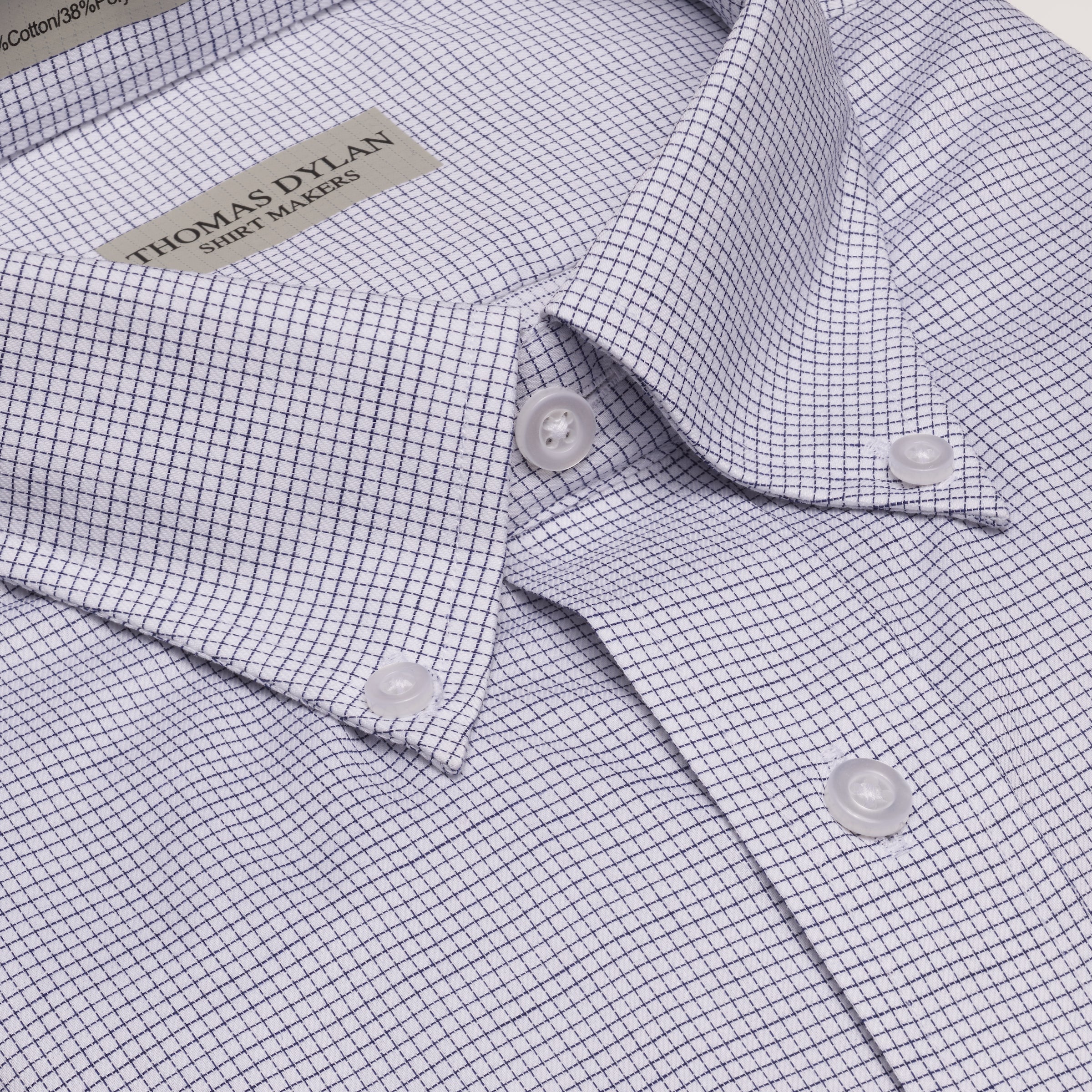 032 TF BD - Black Graph Check Tailored Fit Button Down Collar