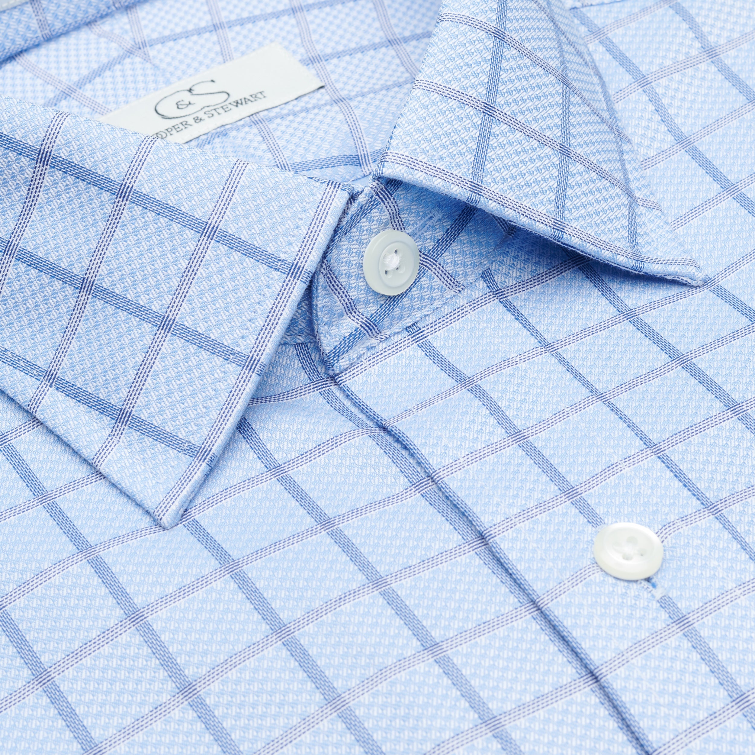 046 CP SC - Blue Text Box Check Spread Collar