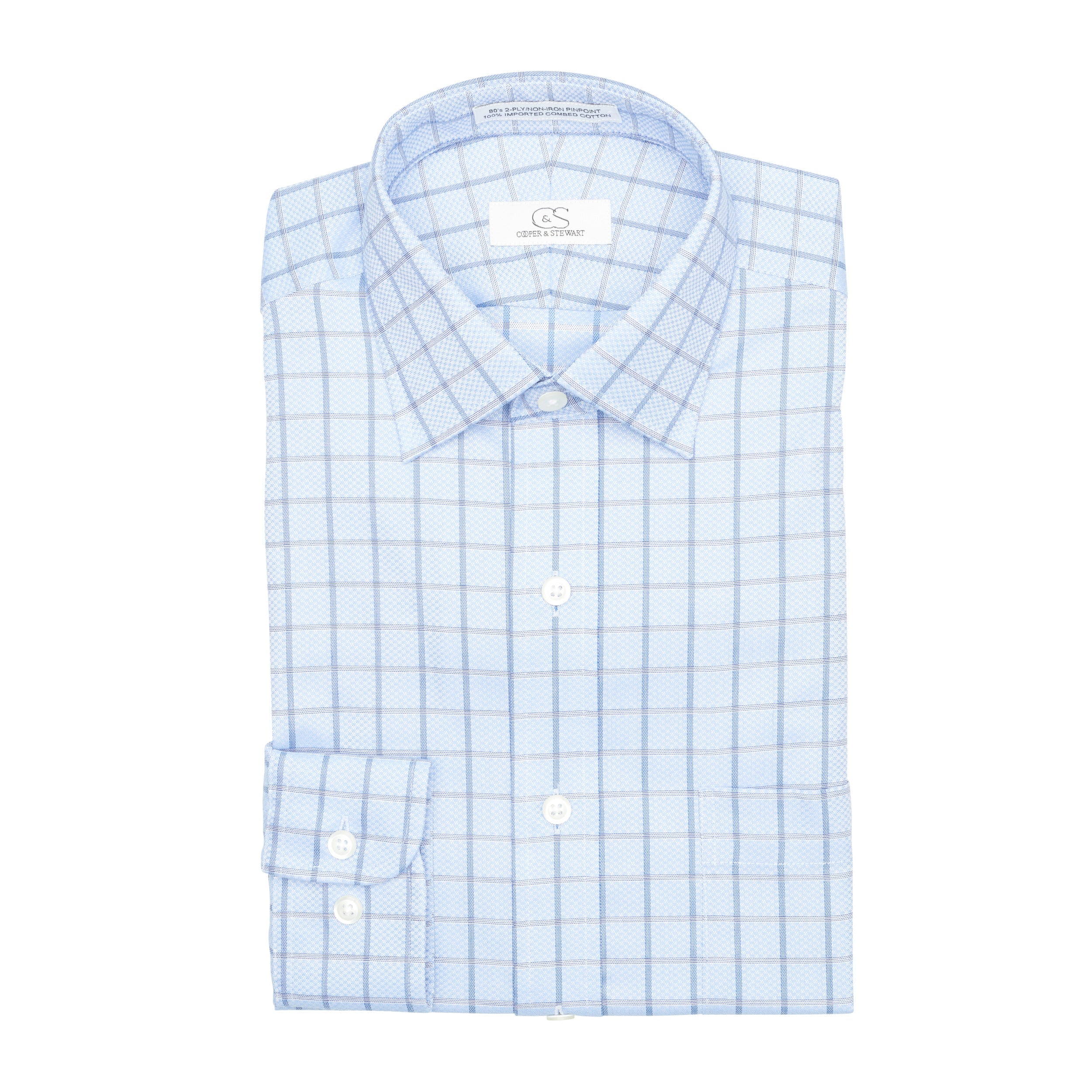 046 CP SC - Blue Text Box Check Spread Collar