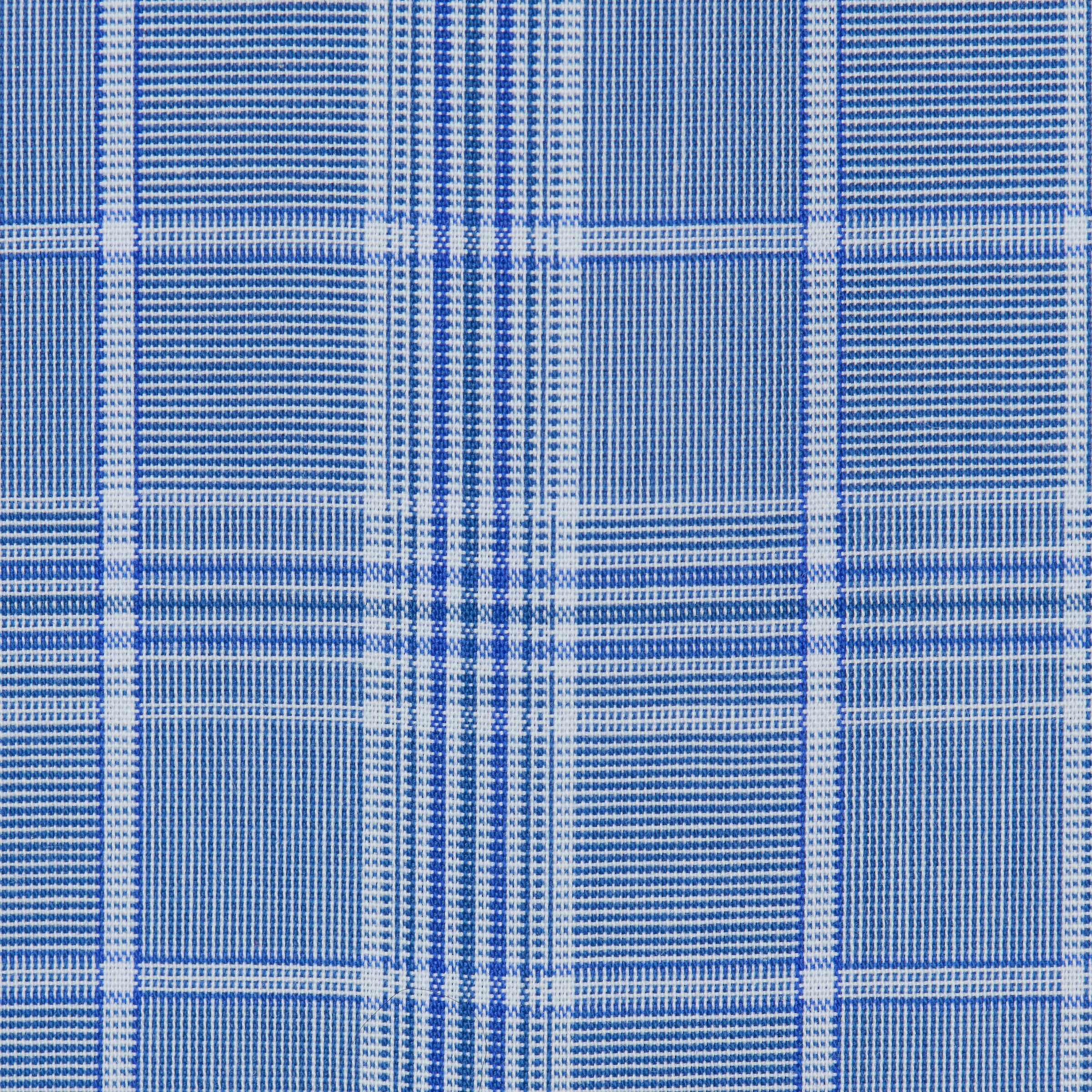 060 TF BD - Blue University Glen Plaid Tailored Fit Button Down Collar