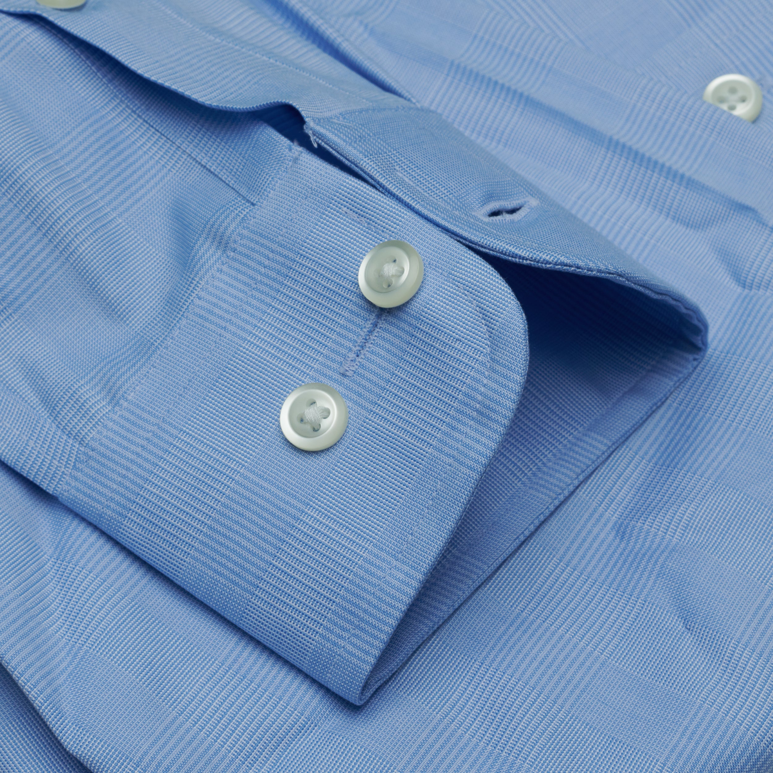 084 TF SC - Blue Glen Plaid Tailored Fit Spread Collar