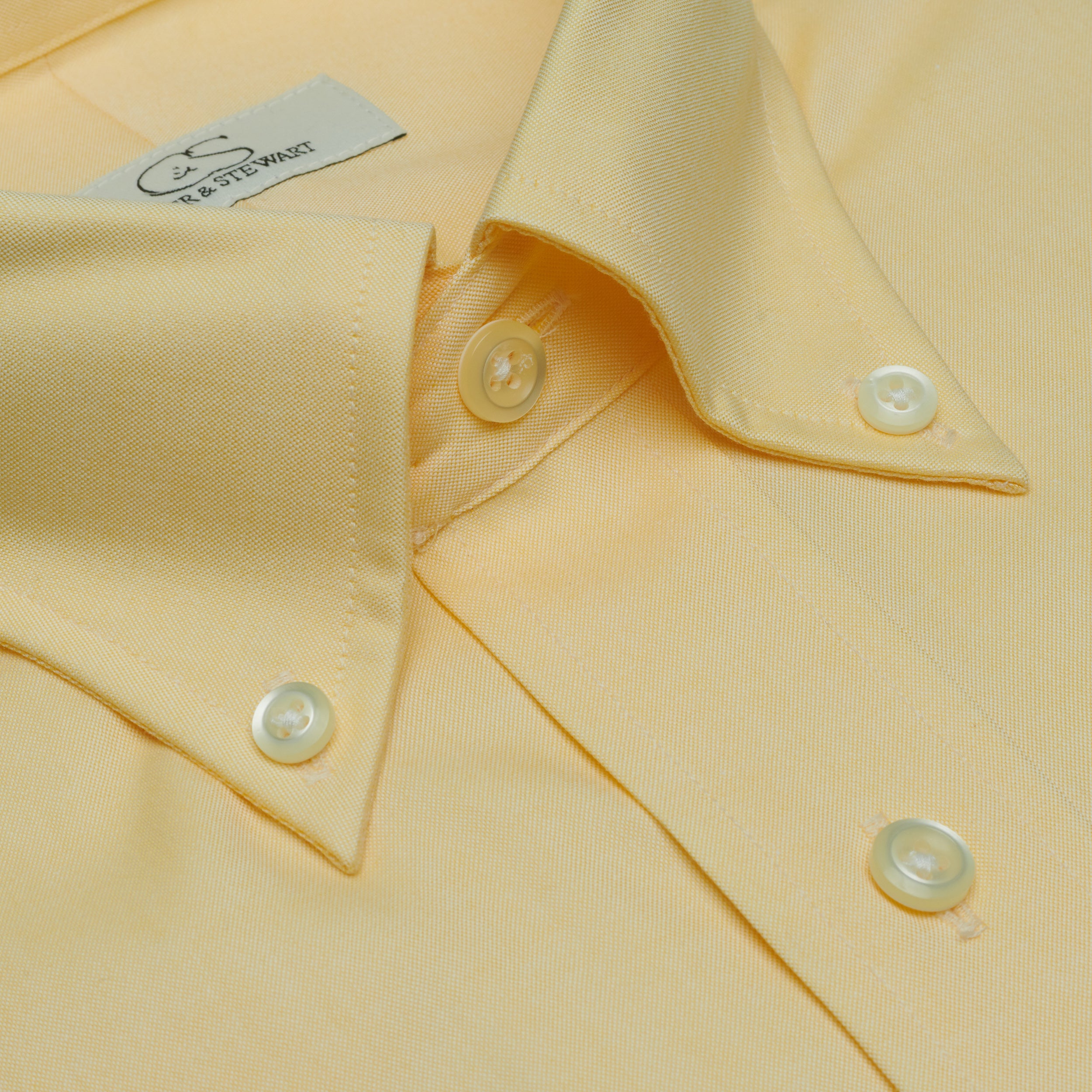 097 TF BD - Yellow Tailored Fit Button Down Collar