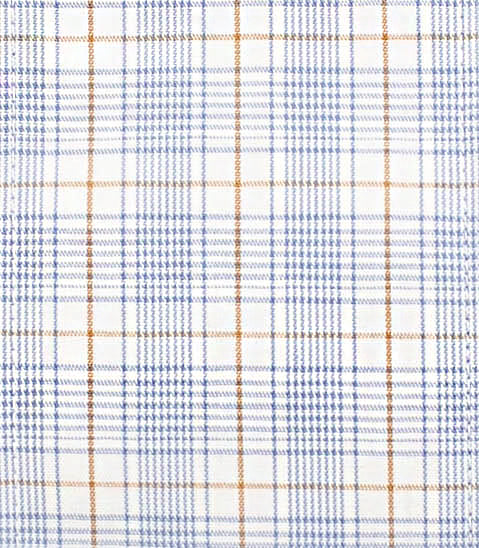 141 BD - Blue Tan Over Plaid Button Down Collar