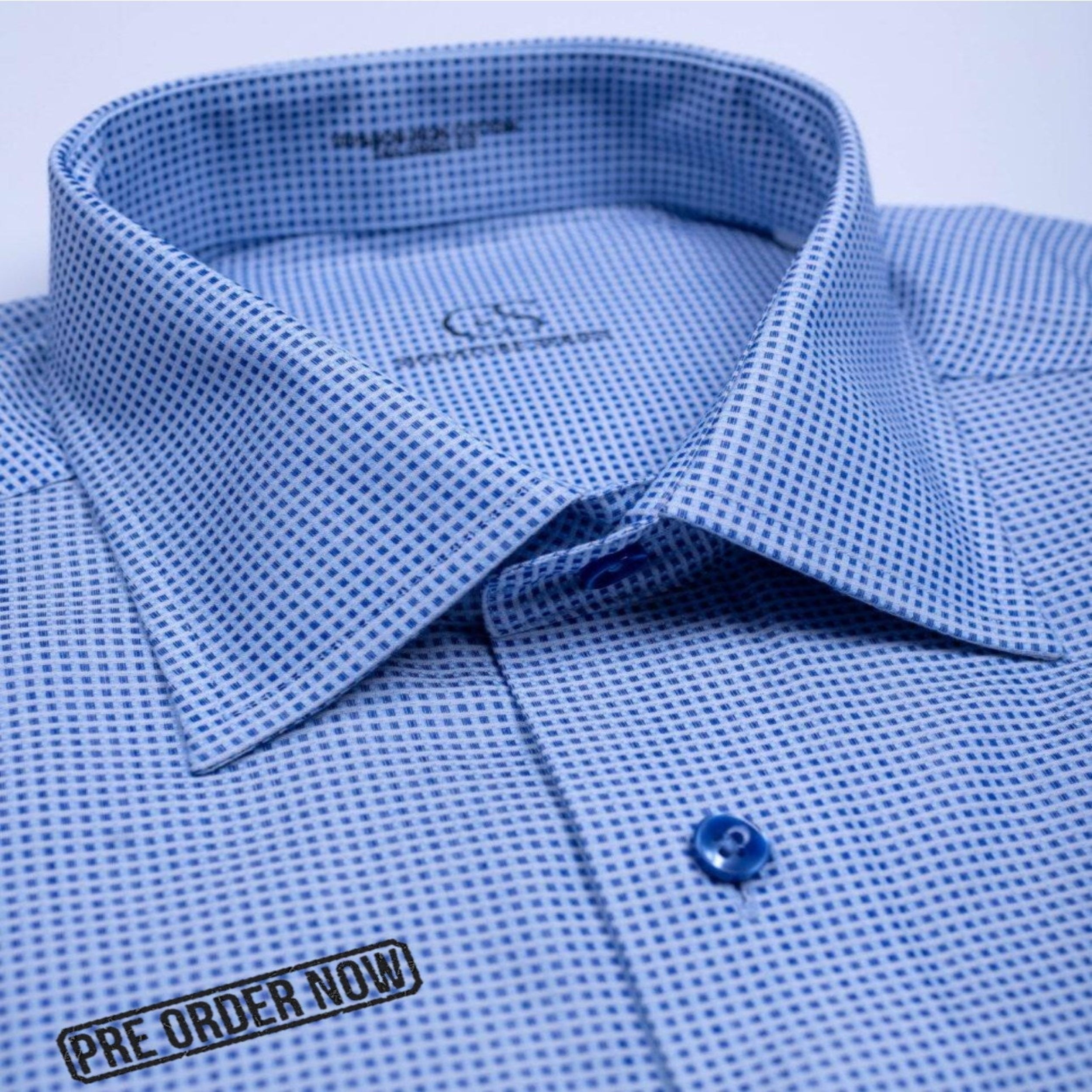 5003 TF SC - TF Electric Blue Geo Dot Spread Collar Signature Series( Arriving Spring 26)