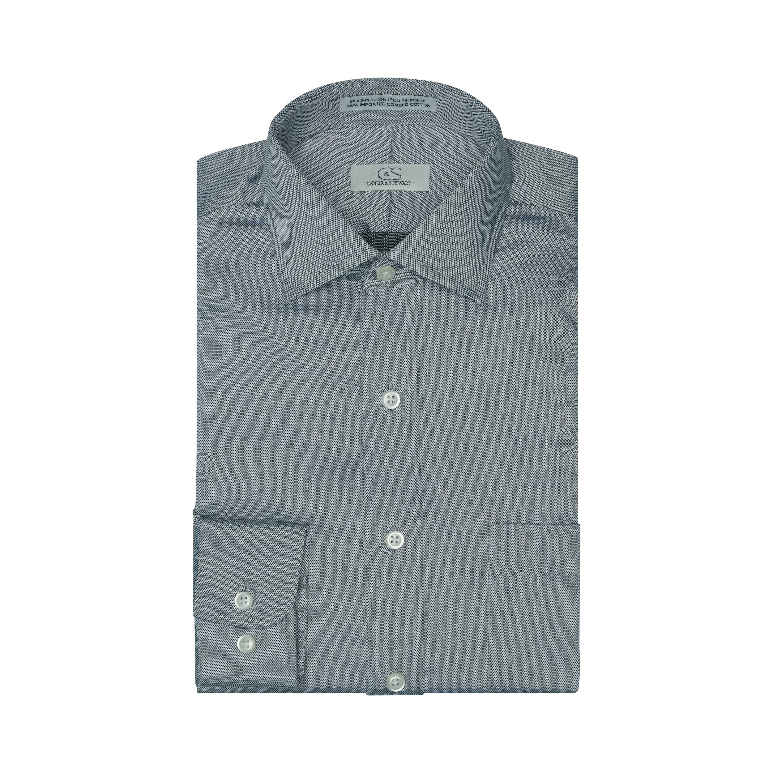 007 - Charcoal Royal Oxford TF Dress Shirt Best Dress Shirt