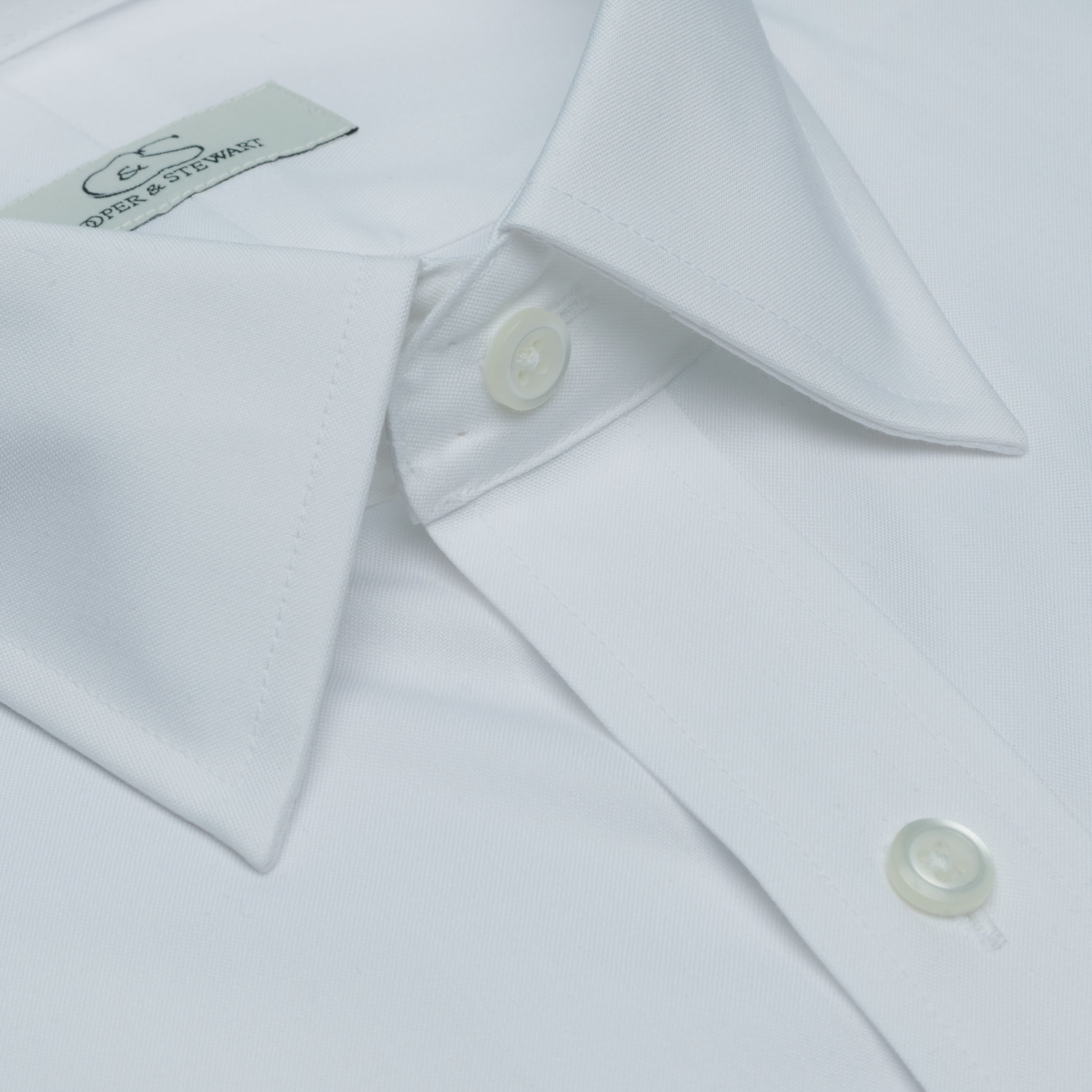 107 SF SC - Stretch White Slim Fit Spread Collar