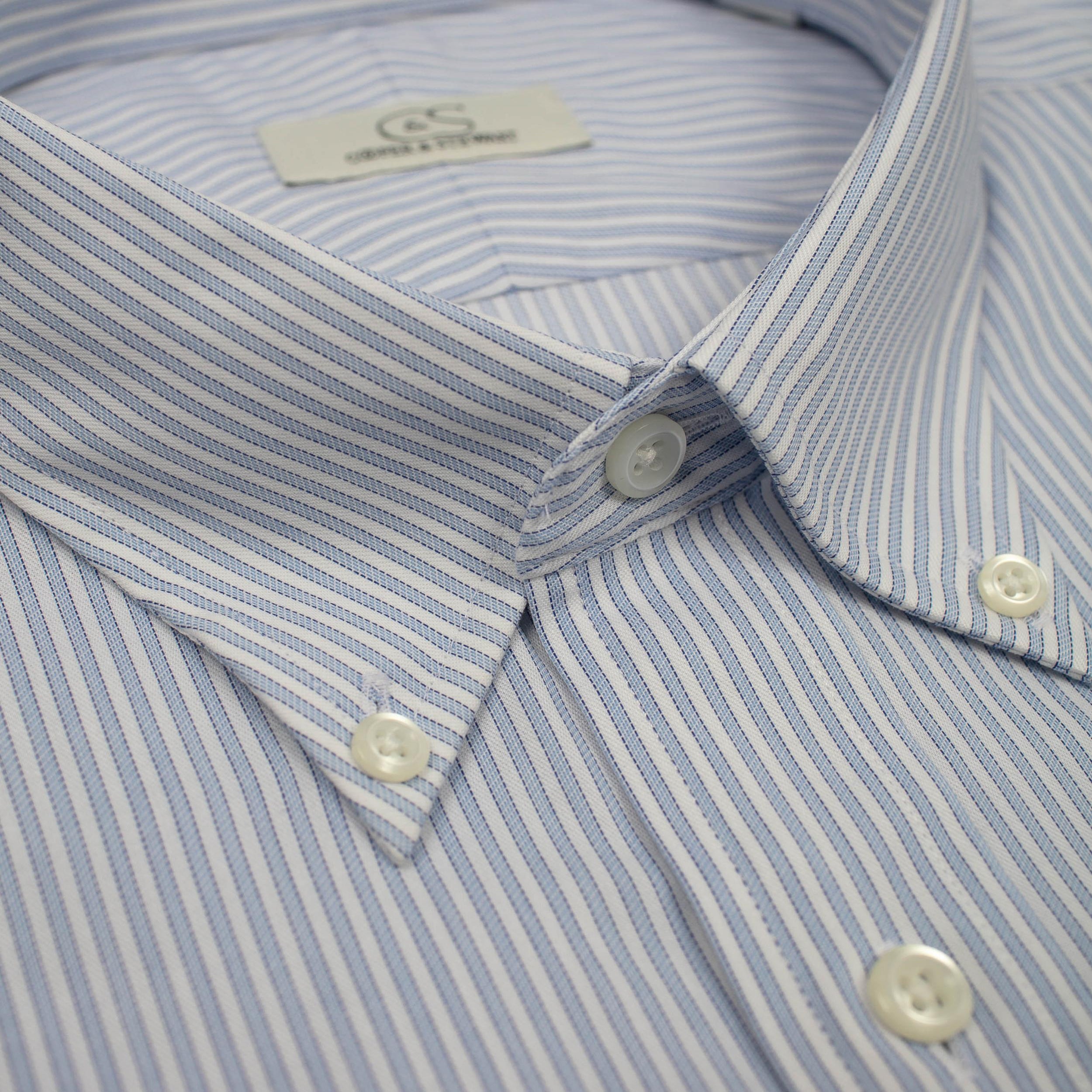 012 BD - Blue New Stripe Button Down Collar (95/5)