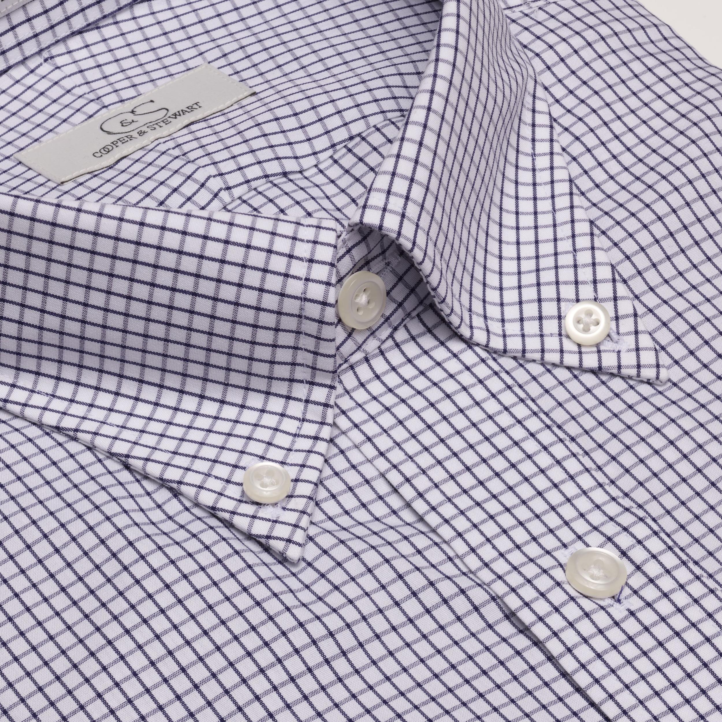 016 TF BD - Black Classic Check Tailored Fit Button Down Collar