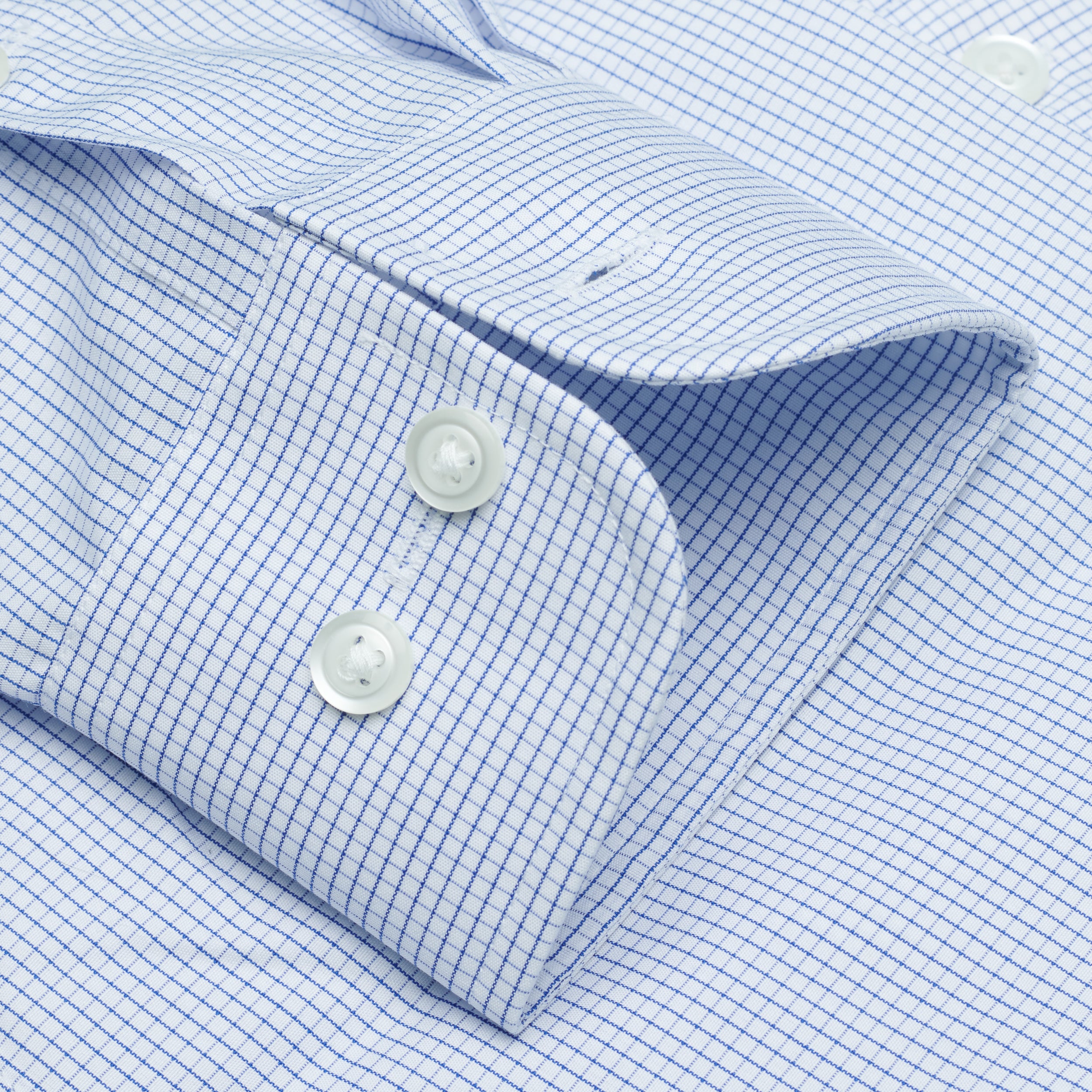 017 BD - Blue Graph Check Button Down Collar