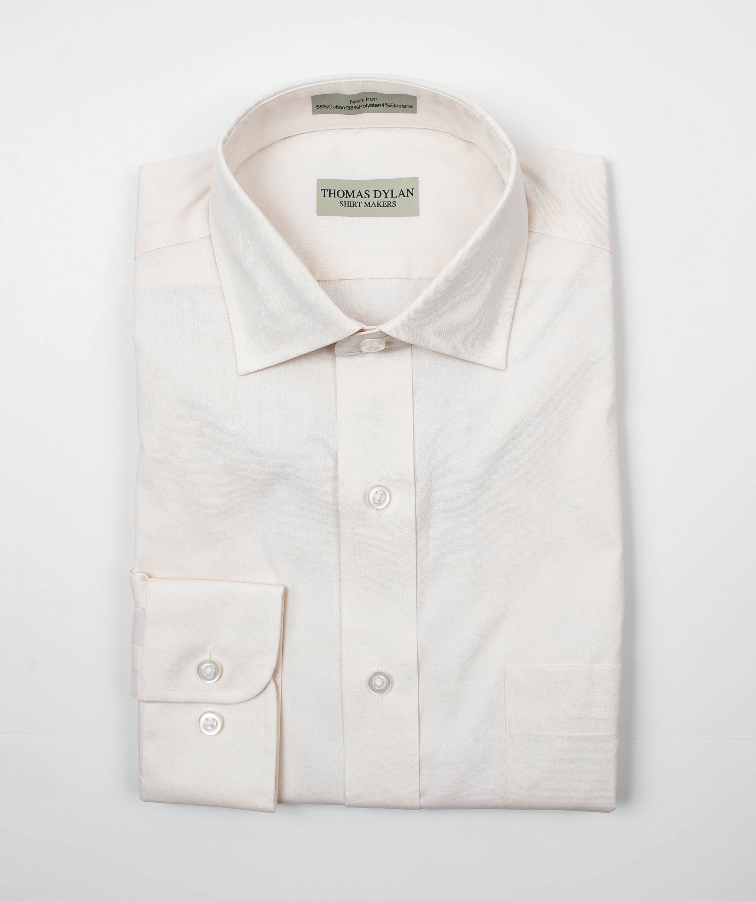 132 TF SC - Thomas Dylan Ecru Tailored Fit Spread Collar