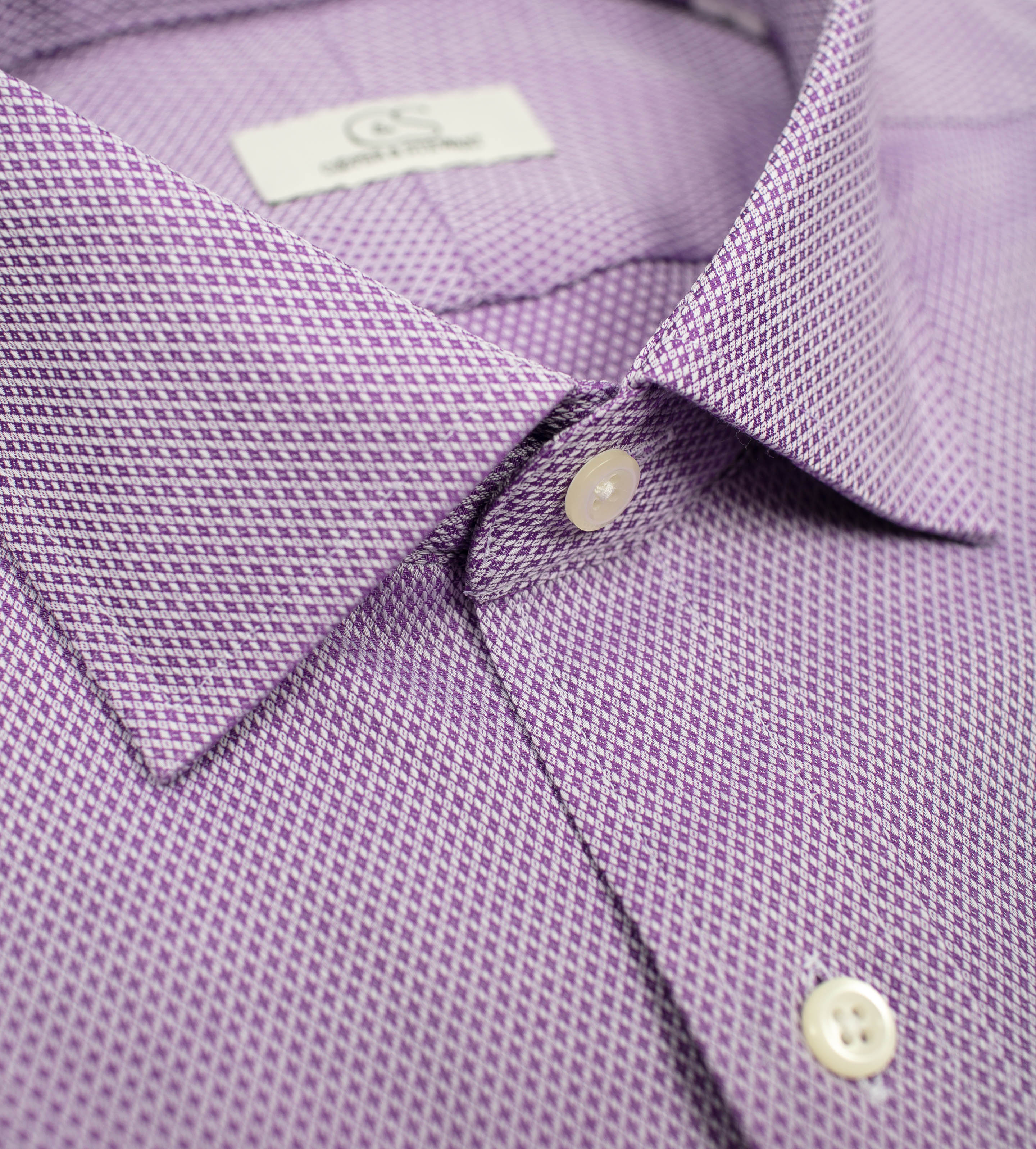 055 SC - Lavender Diamond Dobby Spread Collar