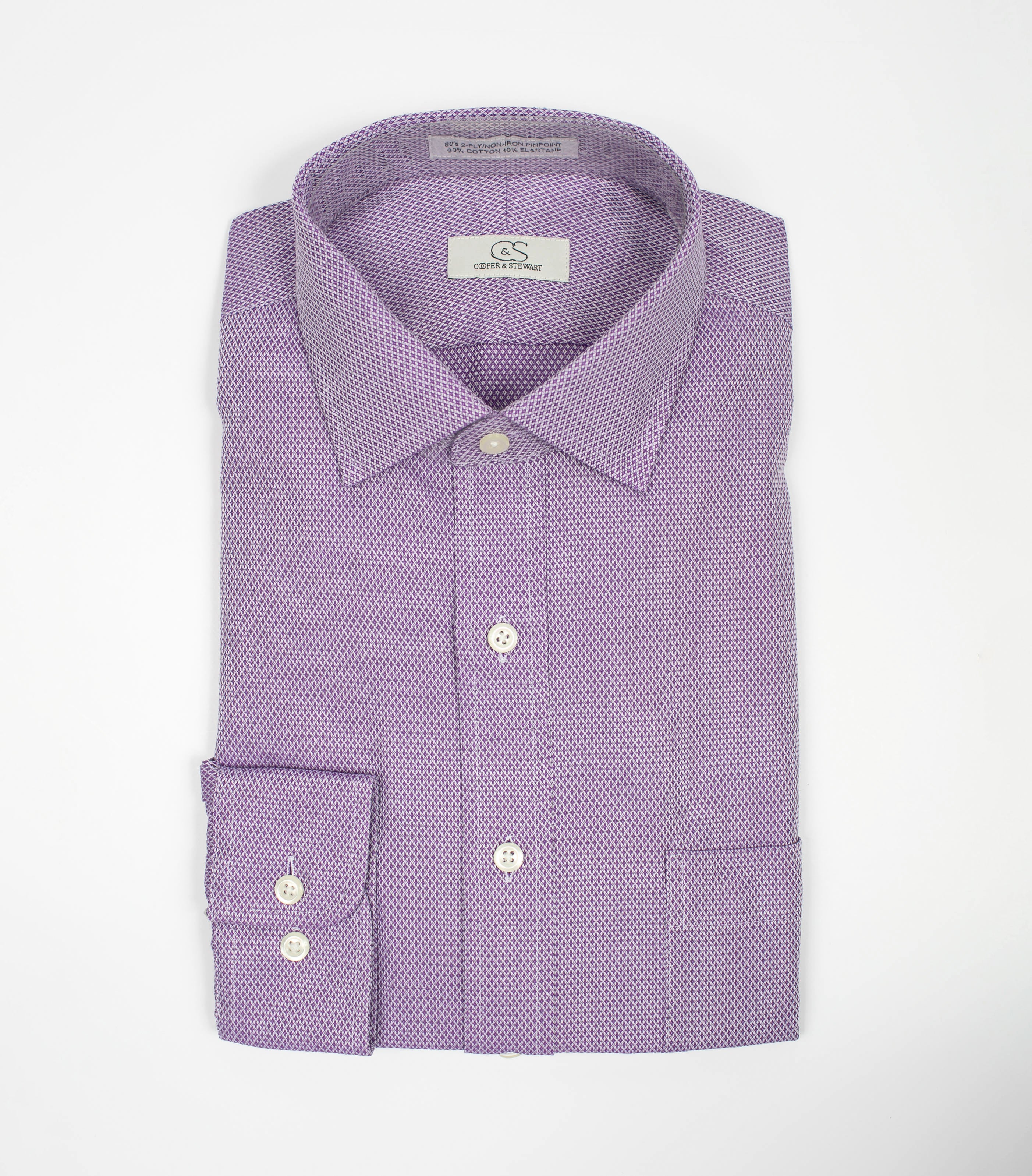 055 SC - Lavender Diamond Dobby Spread Collar