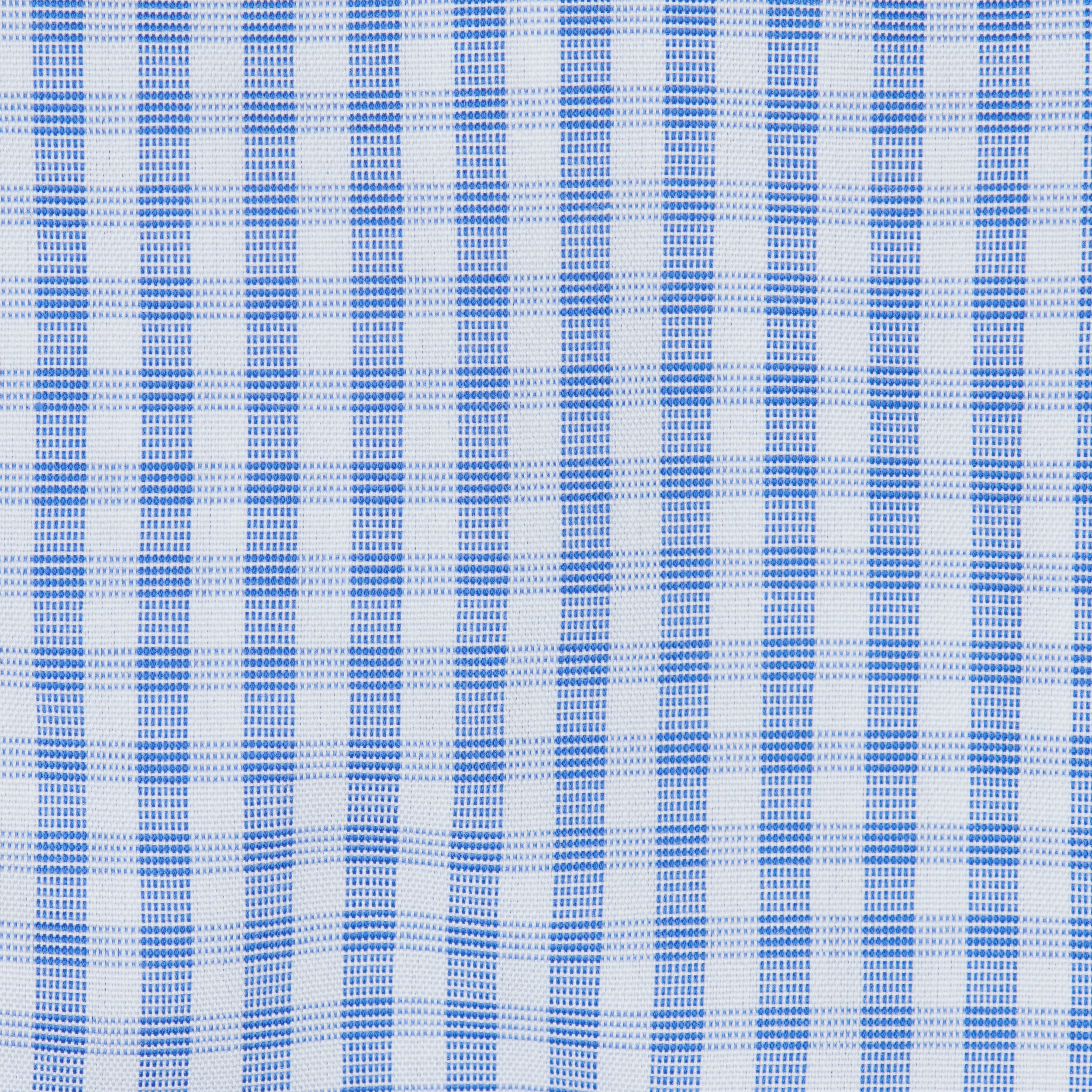 056 TF SC - Blue Country Check Tailored Fit Spread Collar