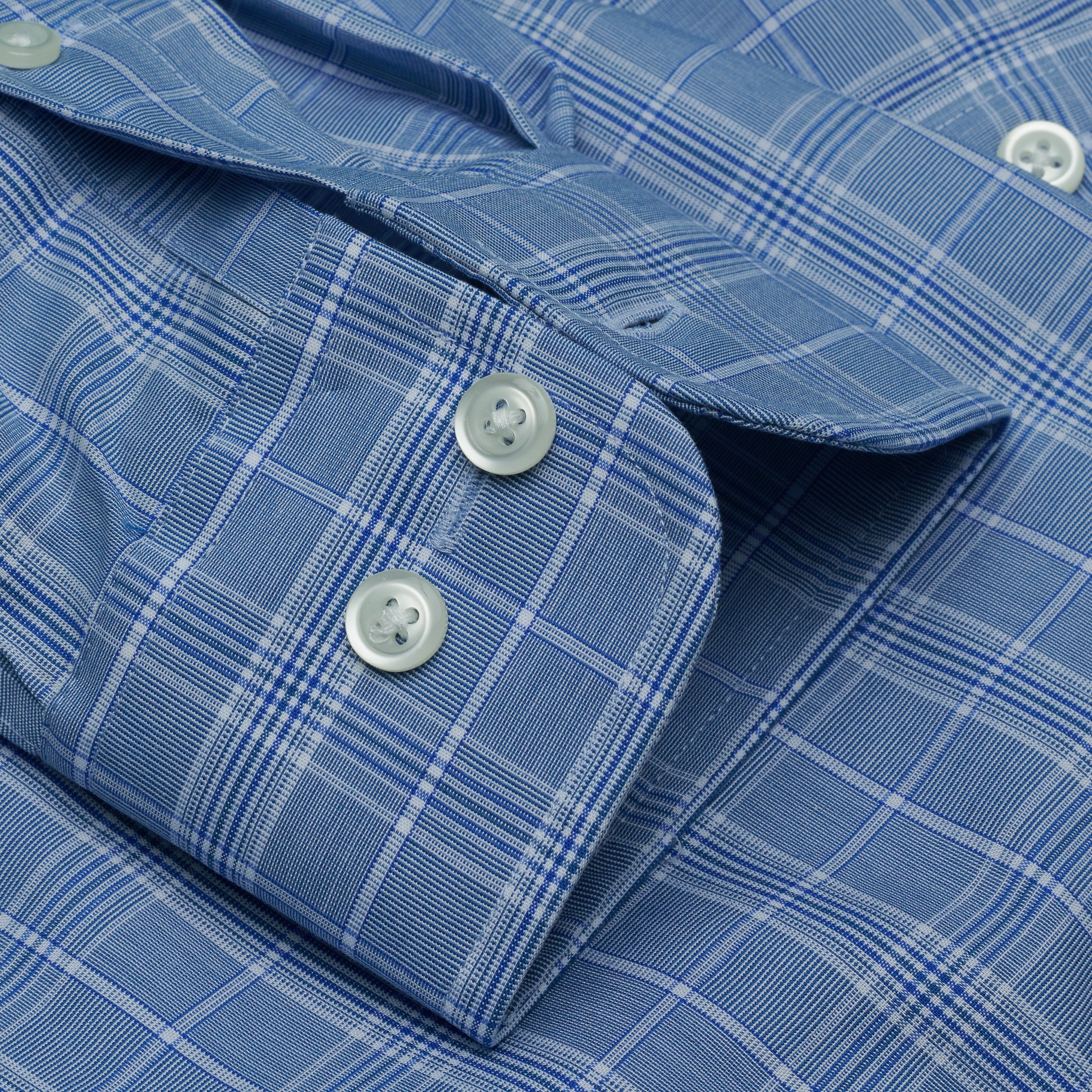 060 BD - Blue University Glen Plaid Button Down Collar