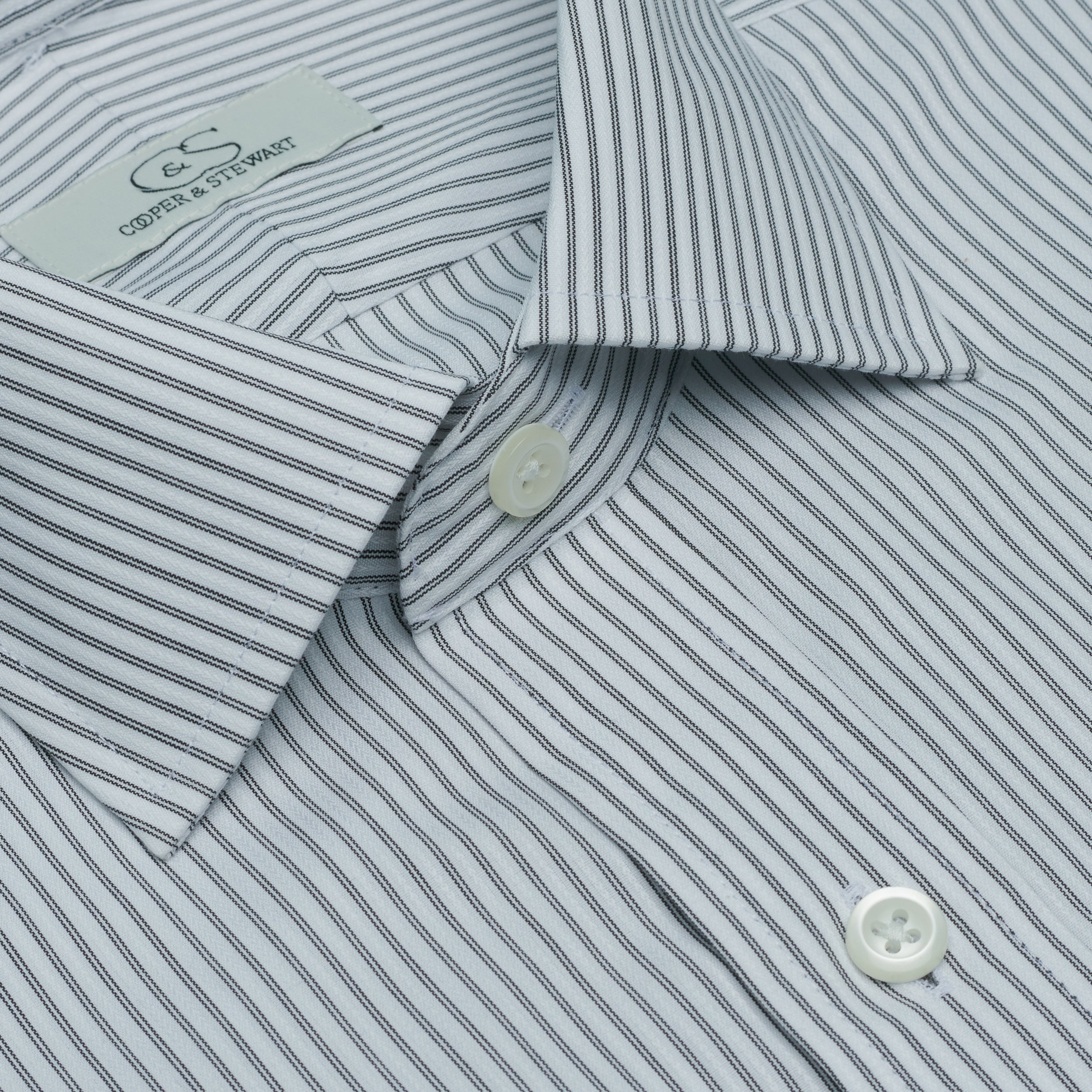 062 SC - Black Satin Stripe Spread Collar