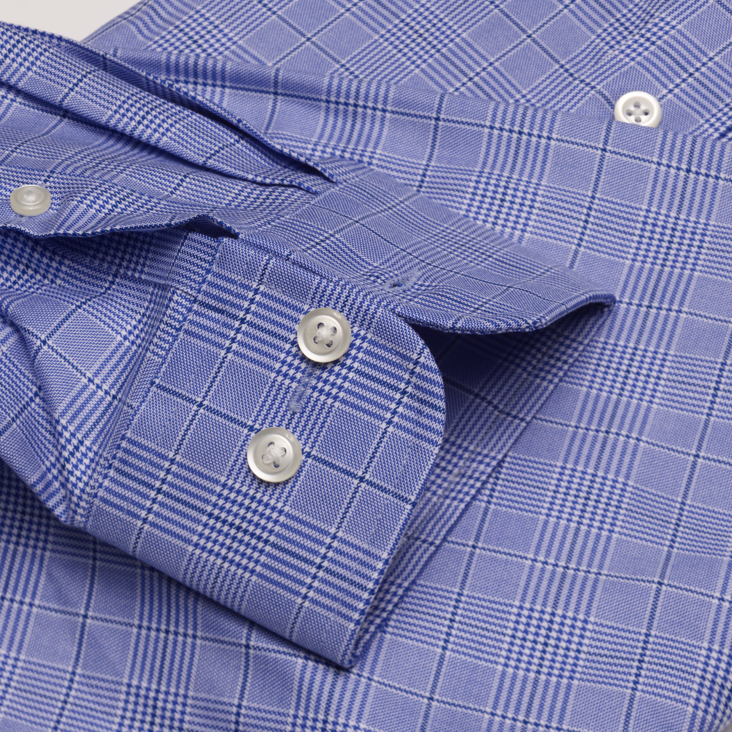 069 TF SC - Blue Royal Glen Plaid Tailored Fit Spread Collar