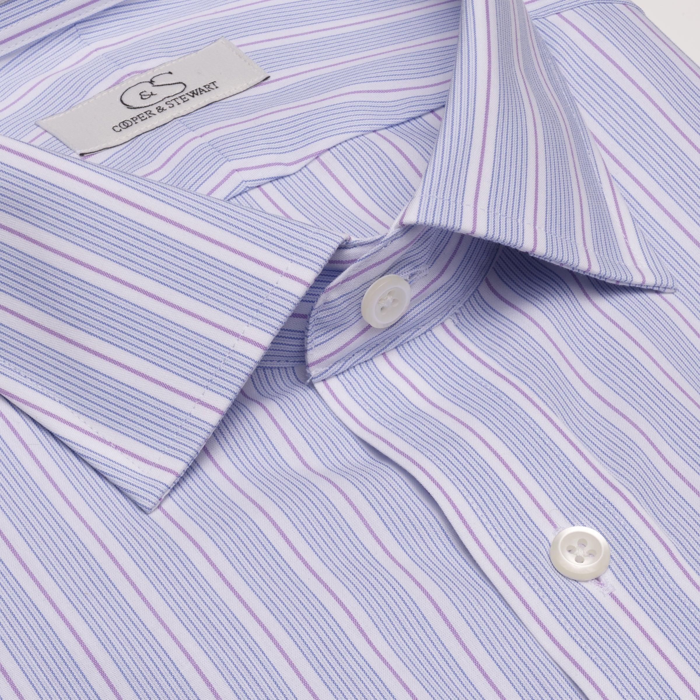 070 SC - Multi Track Stripe Spread Collar