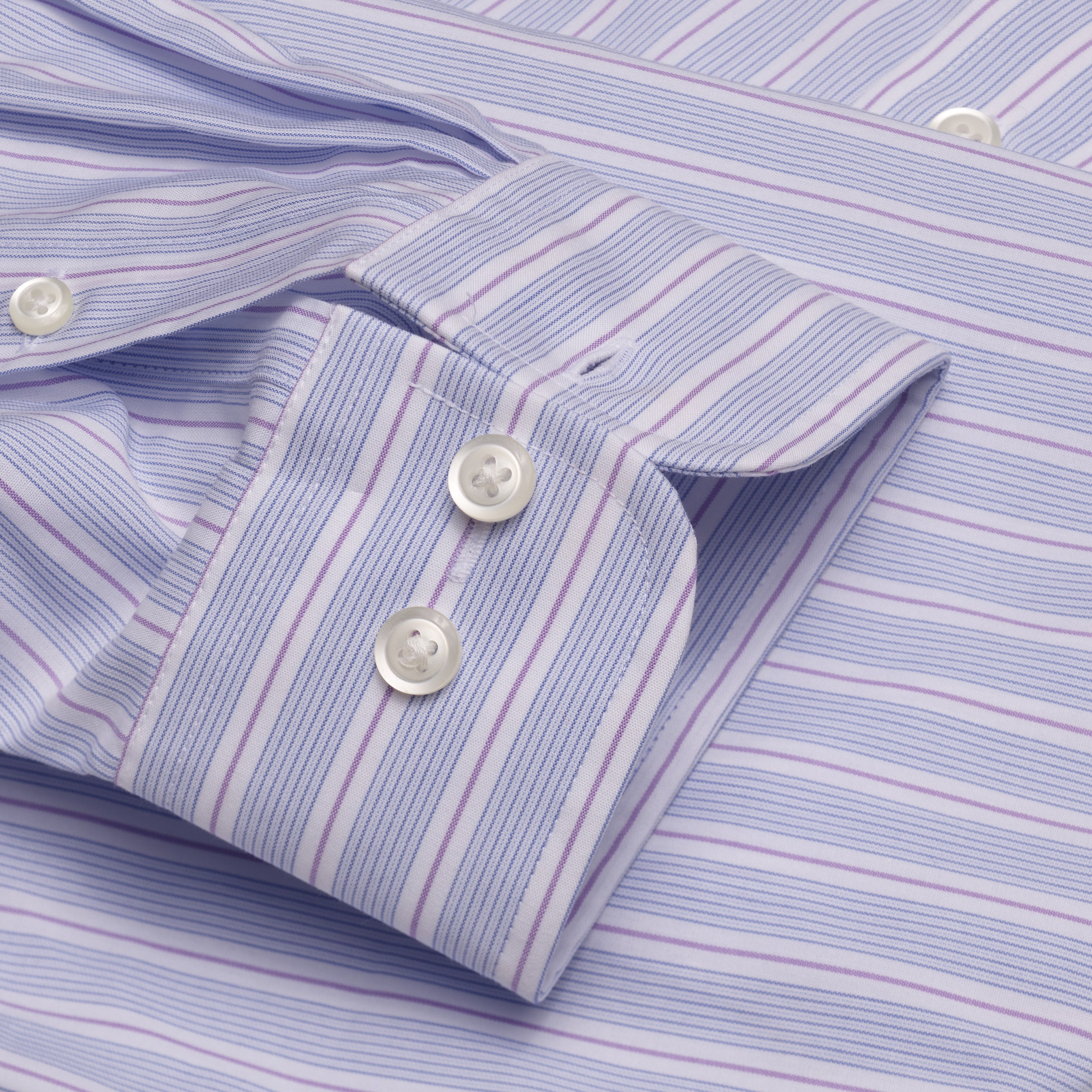 070 TF SC - Multi Track Stripe Tailored Fit Spread Collar