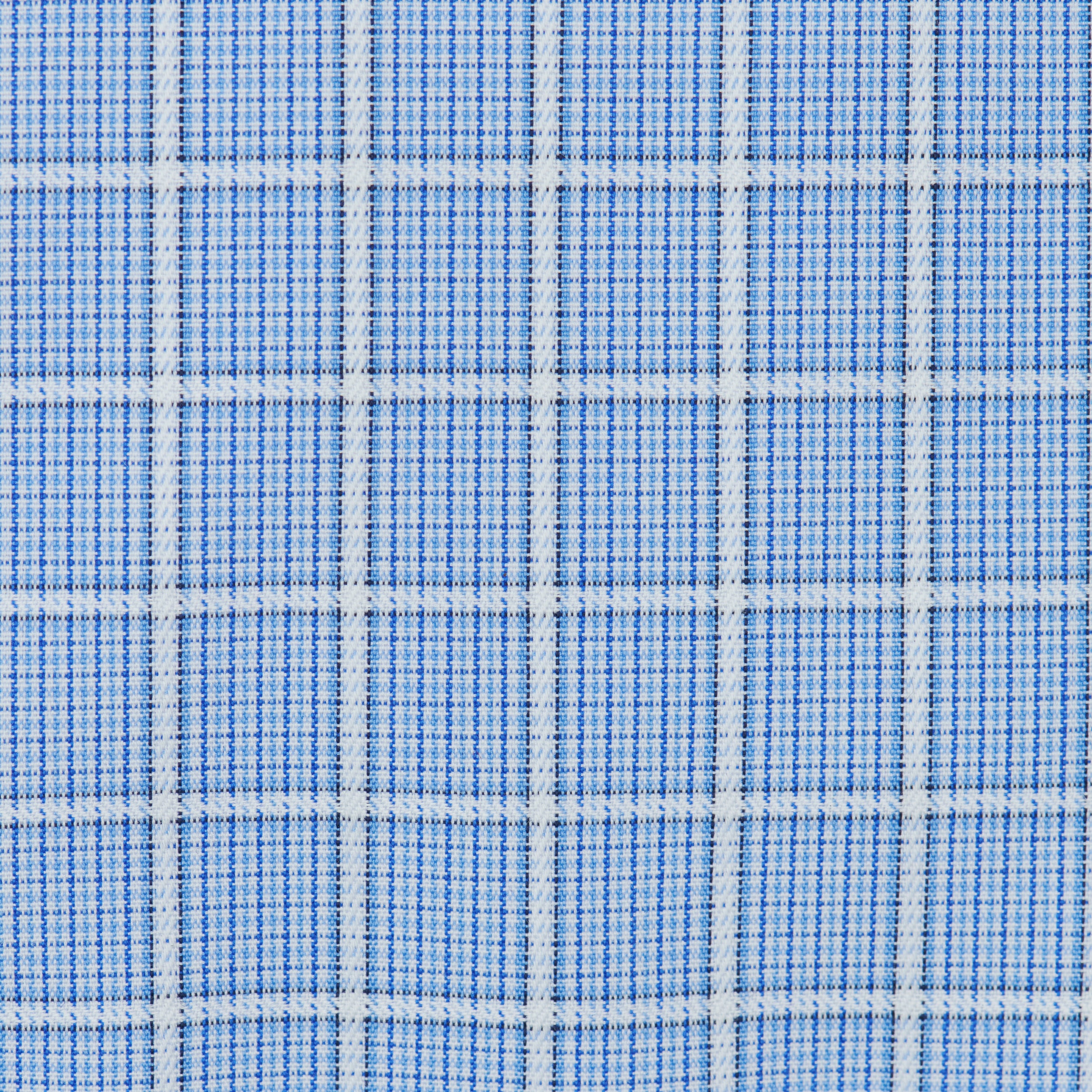 072 SC - Blue Overlay Check Spread Collar