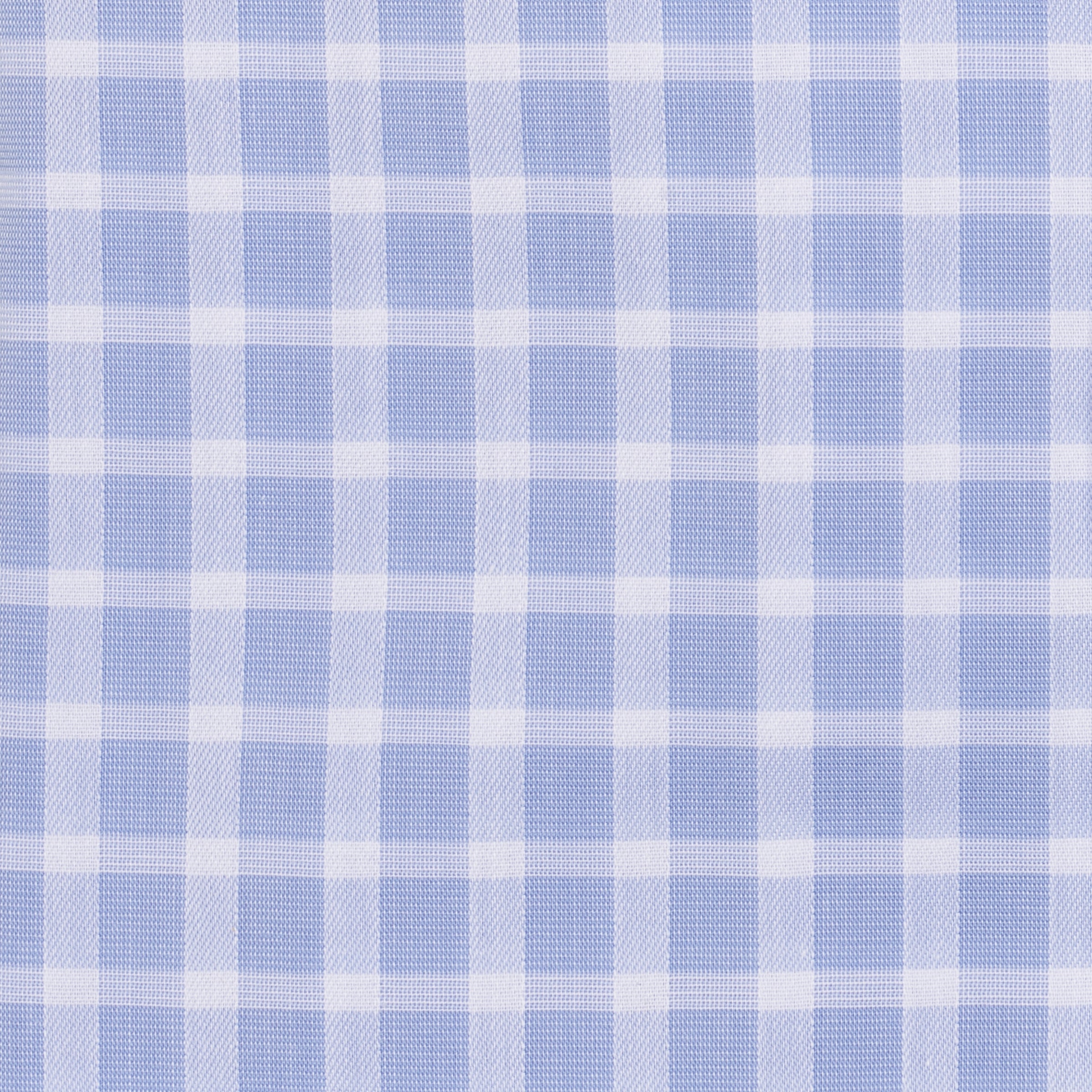 078 SC - Blue Text Dobby Check Spread Collar