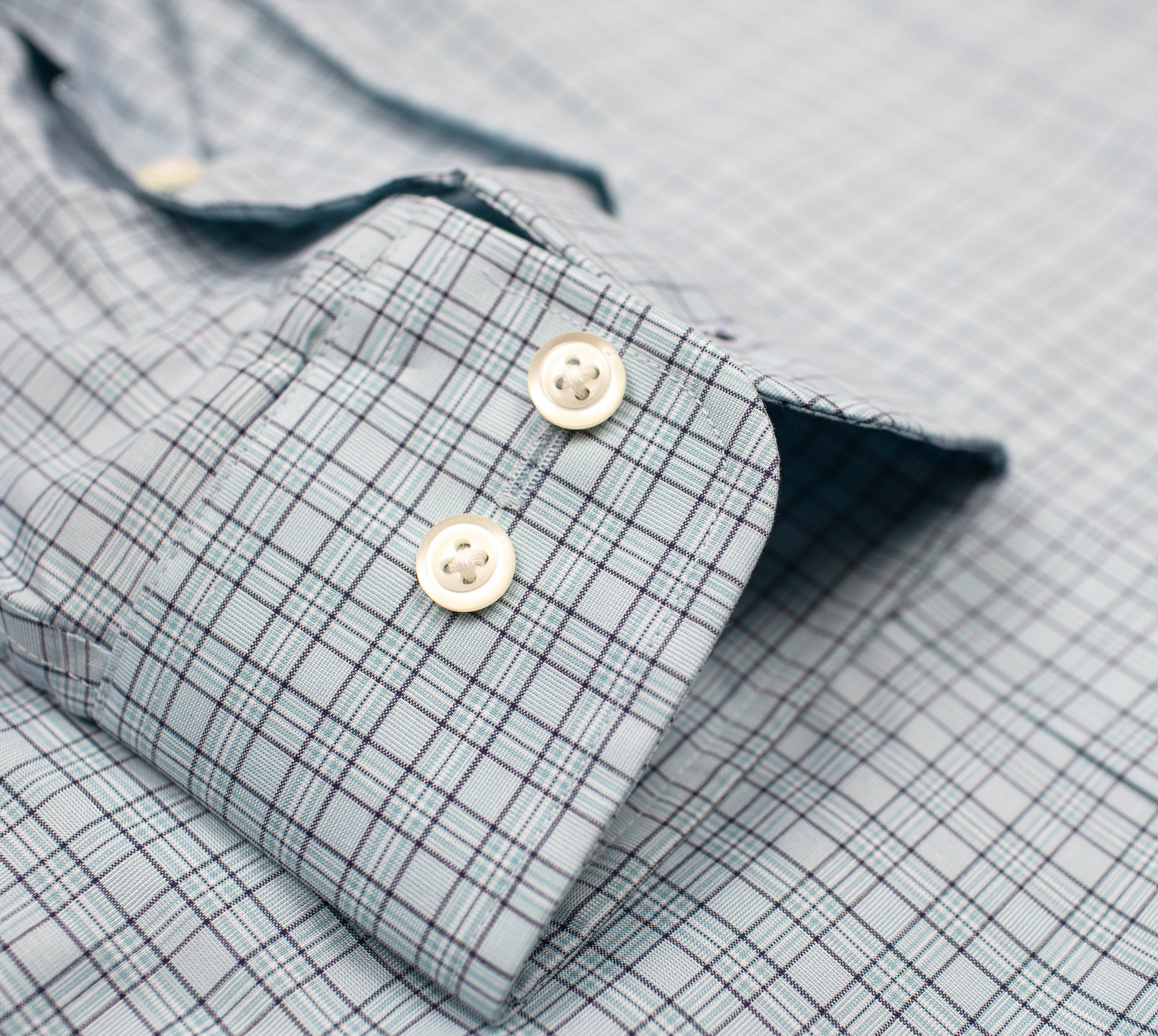 081 BD - Aqua Plaid Button Down Collar