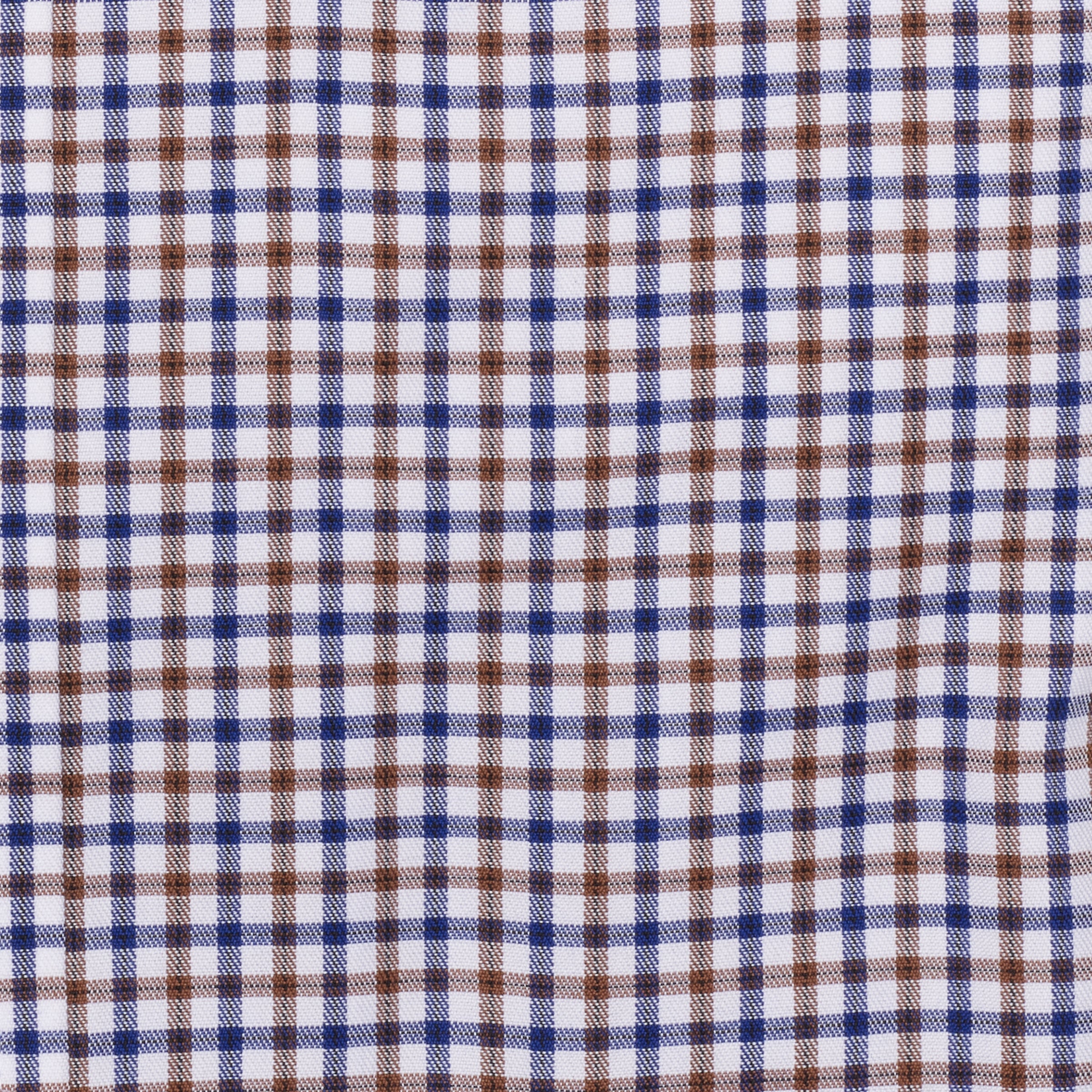 083 BD - Blue & Tan Check Button Down Collar