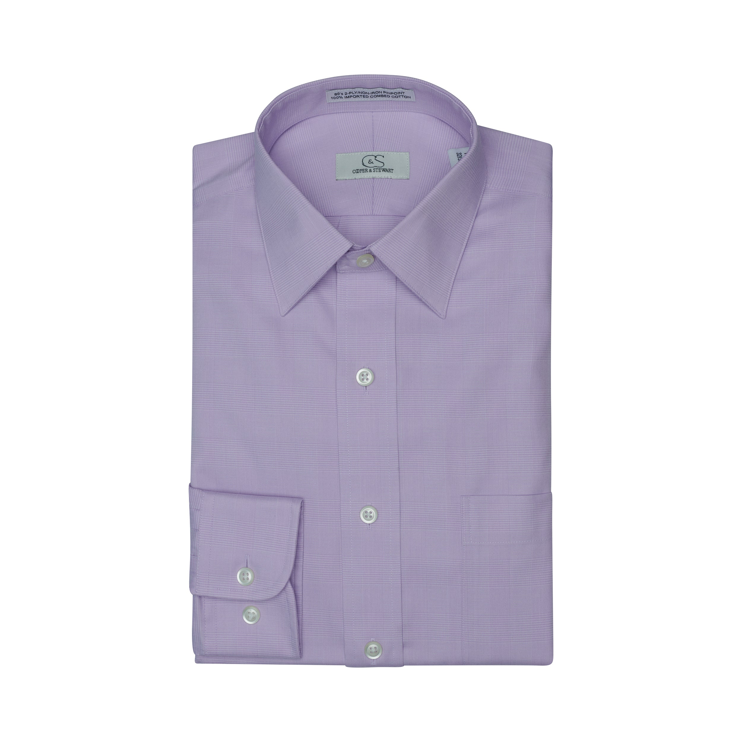 085 TF SC - Lavender Glen Plaid Tailored Fit Spread Collar