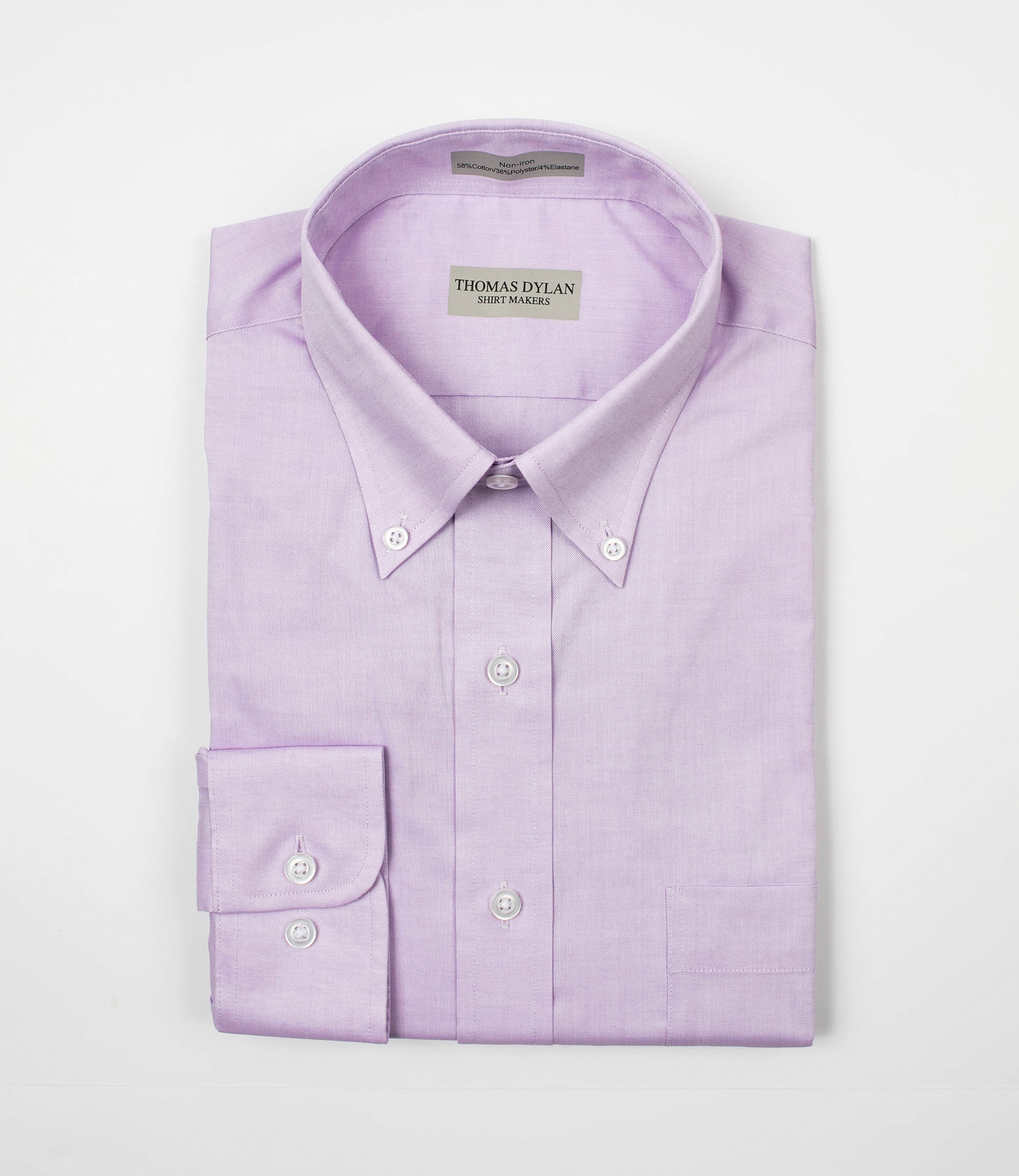 133 TF BD - Thomas Dylan Lavender Tailored Fit Button Down Collar