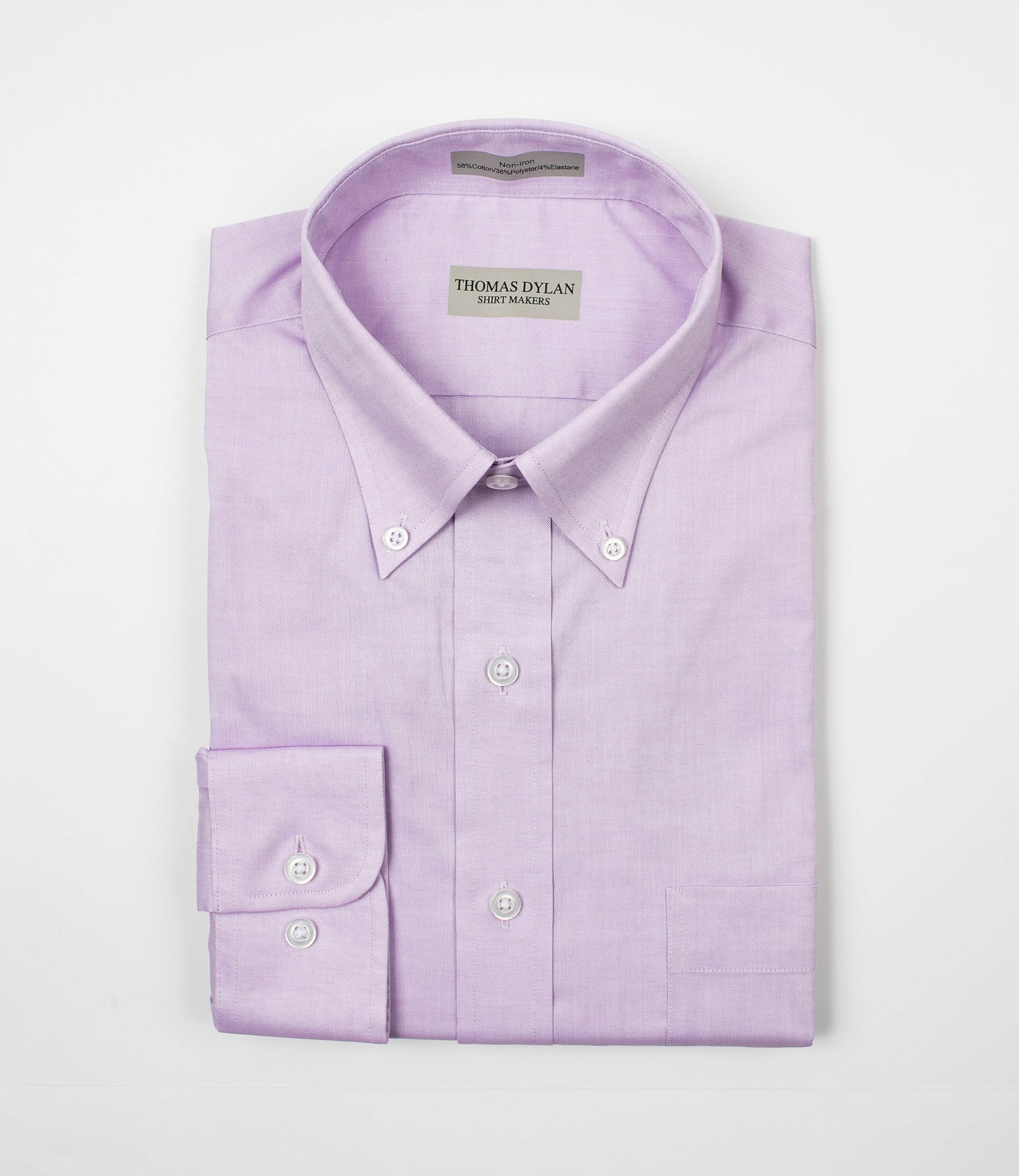 086 TF BD - Thomas Dylan Lavender Tailored Fit Button Down Collar