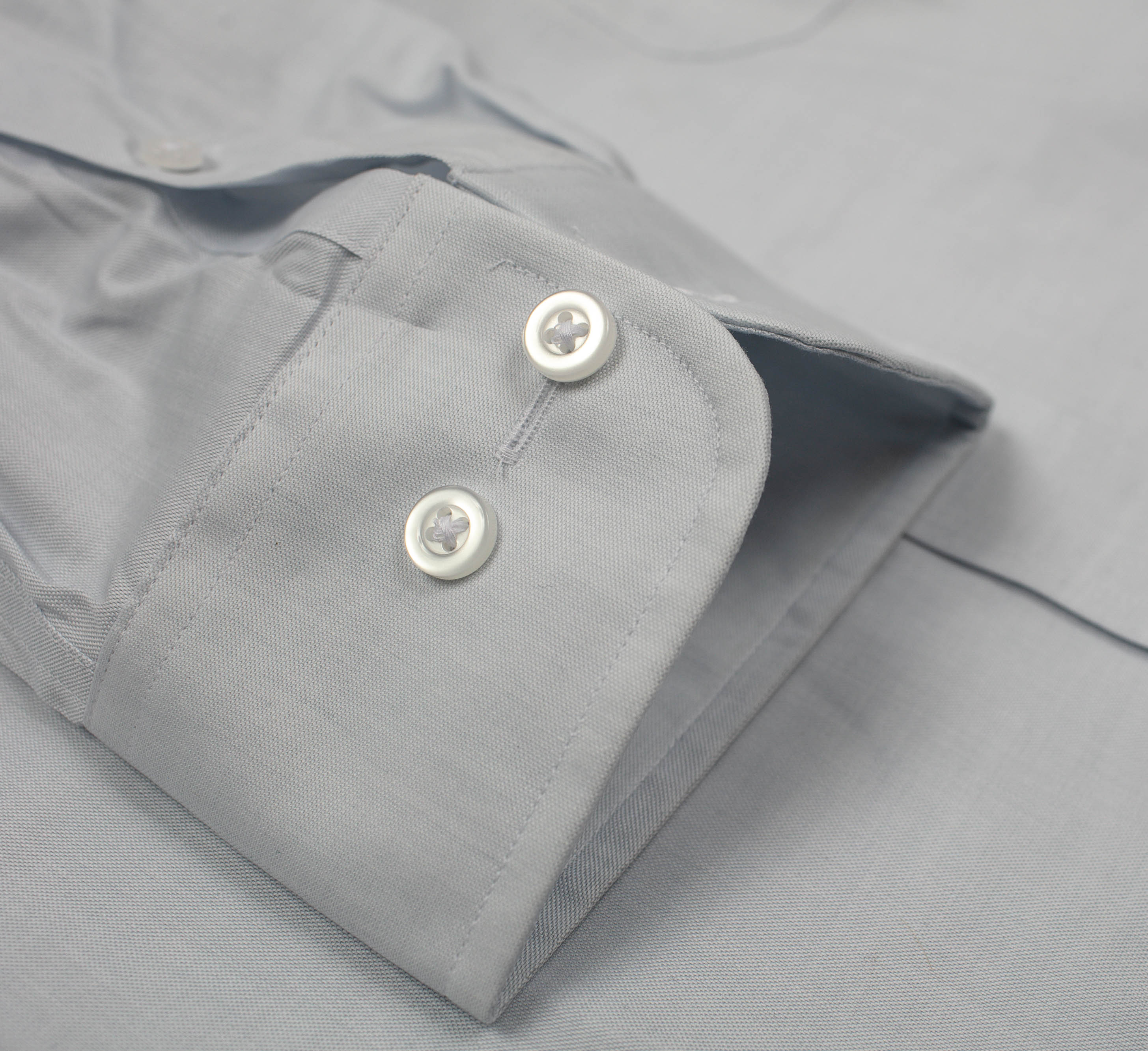 134 TF SC - Thomas Dylan Silver Grey Tailored Fit Spread Collar