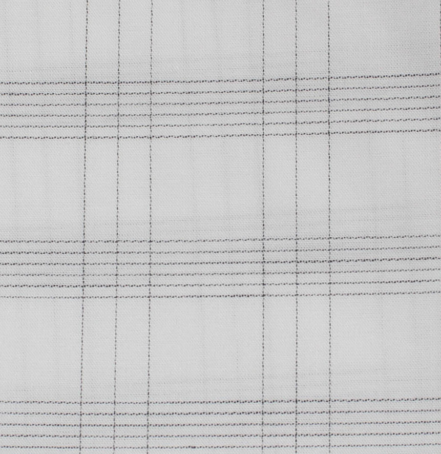 092 TF SC - Soft Grey Plaid Tailored Fit Spread Collar (95/5)