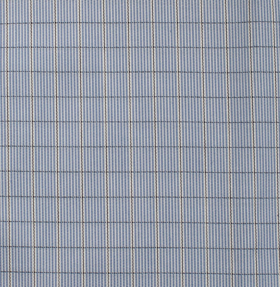 094 BD - Blue Small Check Button Down Collar (95/5)