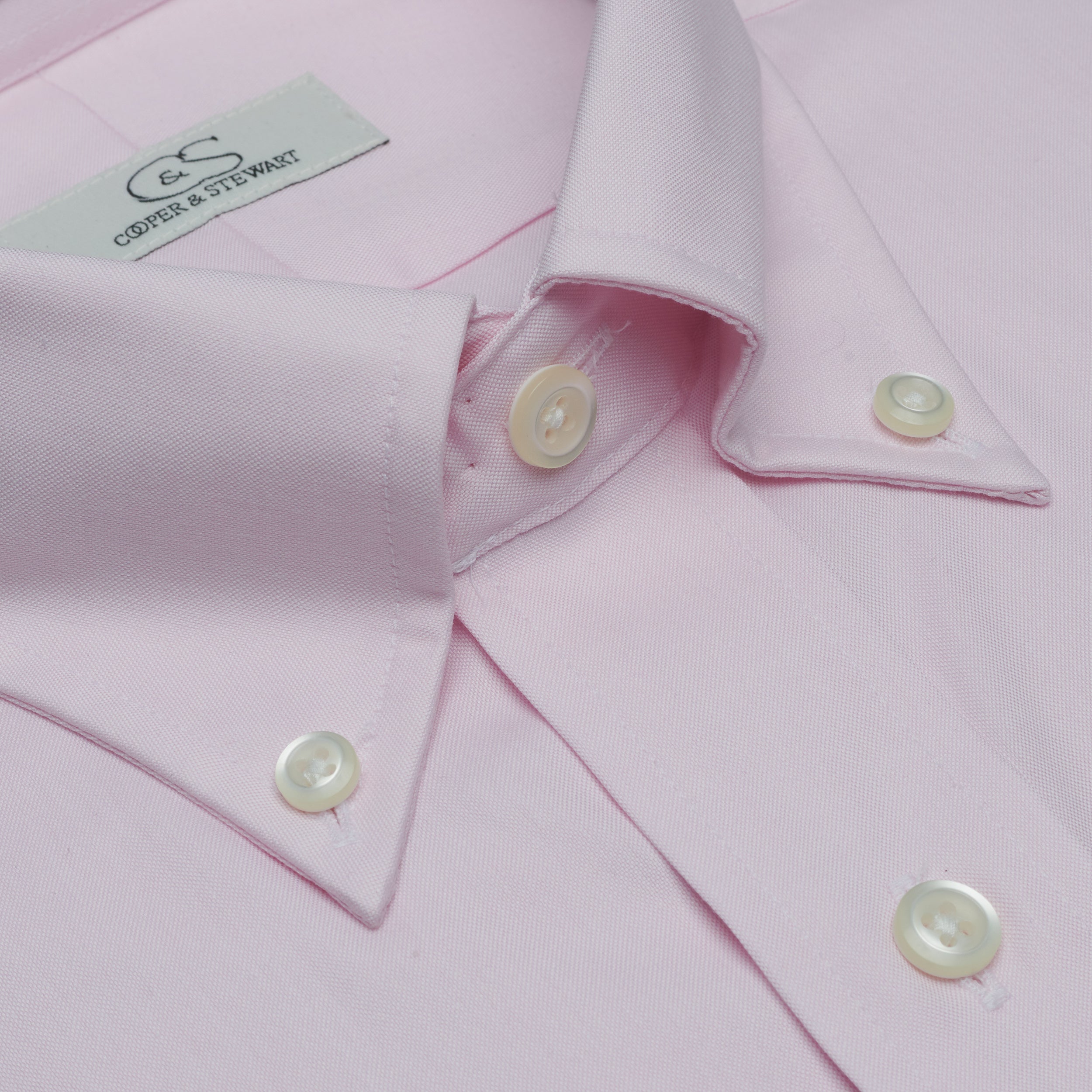 096 TF BD - Pink Tailored Fit Button Down Collar