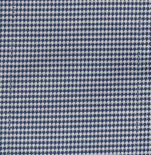 101 SC - Blue & White Dobby Houndstooth Spread Collar