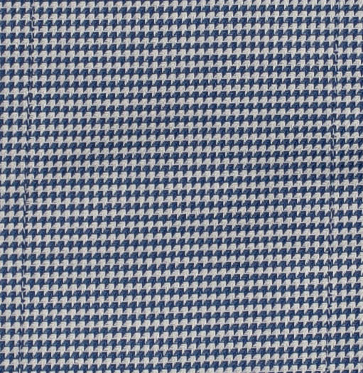 101 SC - Blue & White Dobby Houndstooth Spread Collar