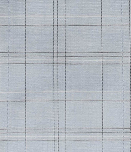 104 BD - Light Blue Ground Plaid w/White Button Down Collar
