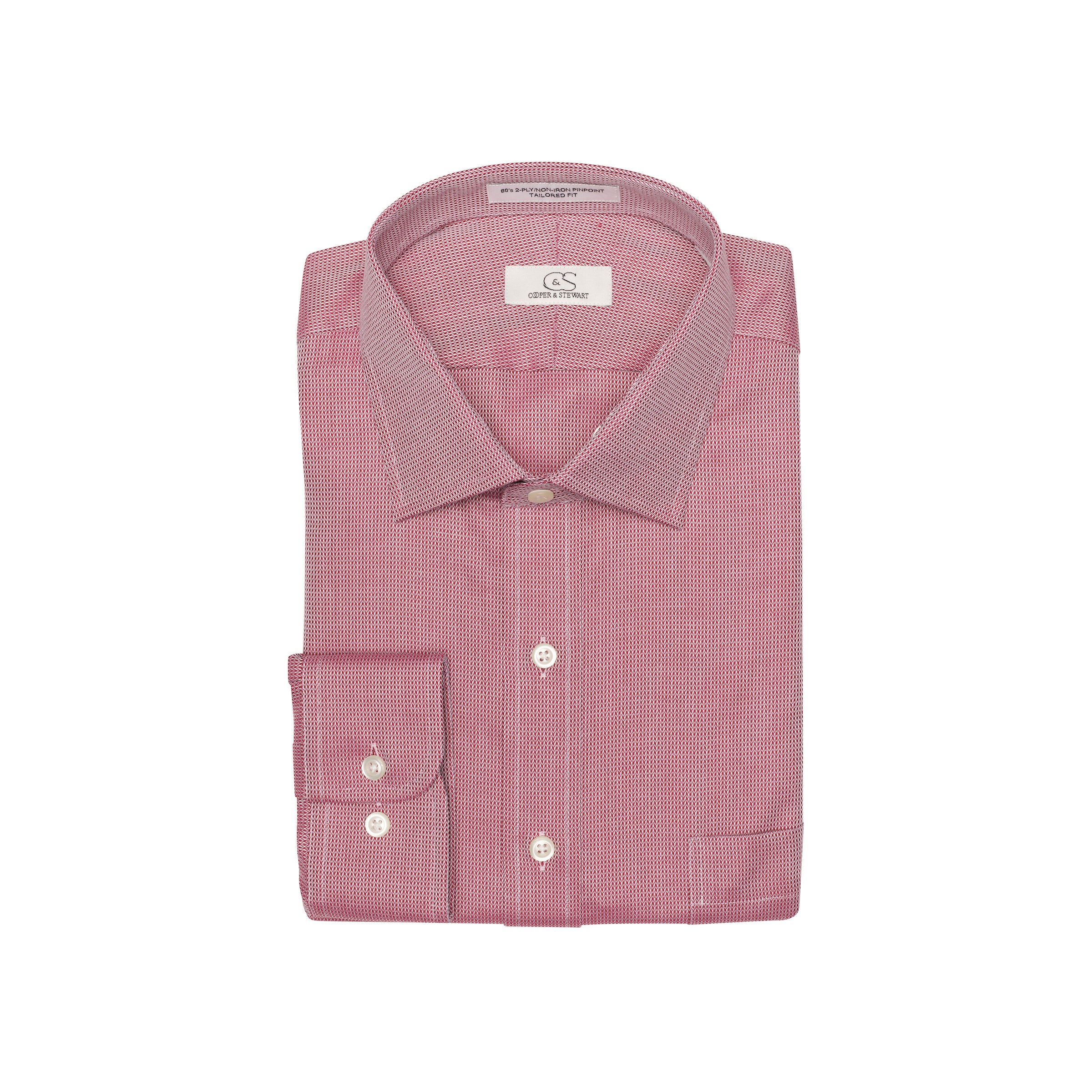 115 SC - Burgundy Dobby Spread Collar