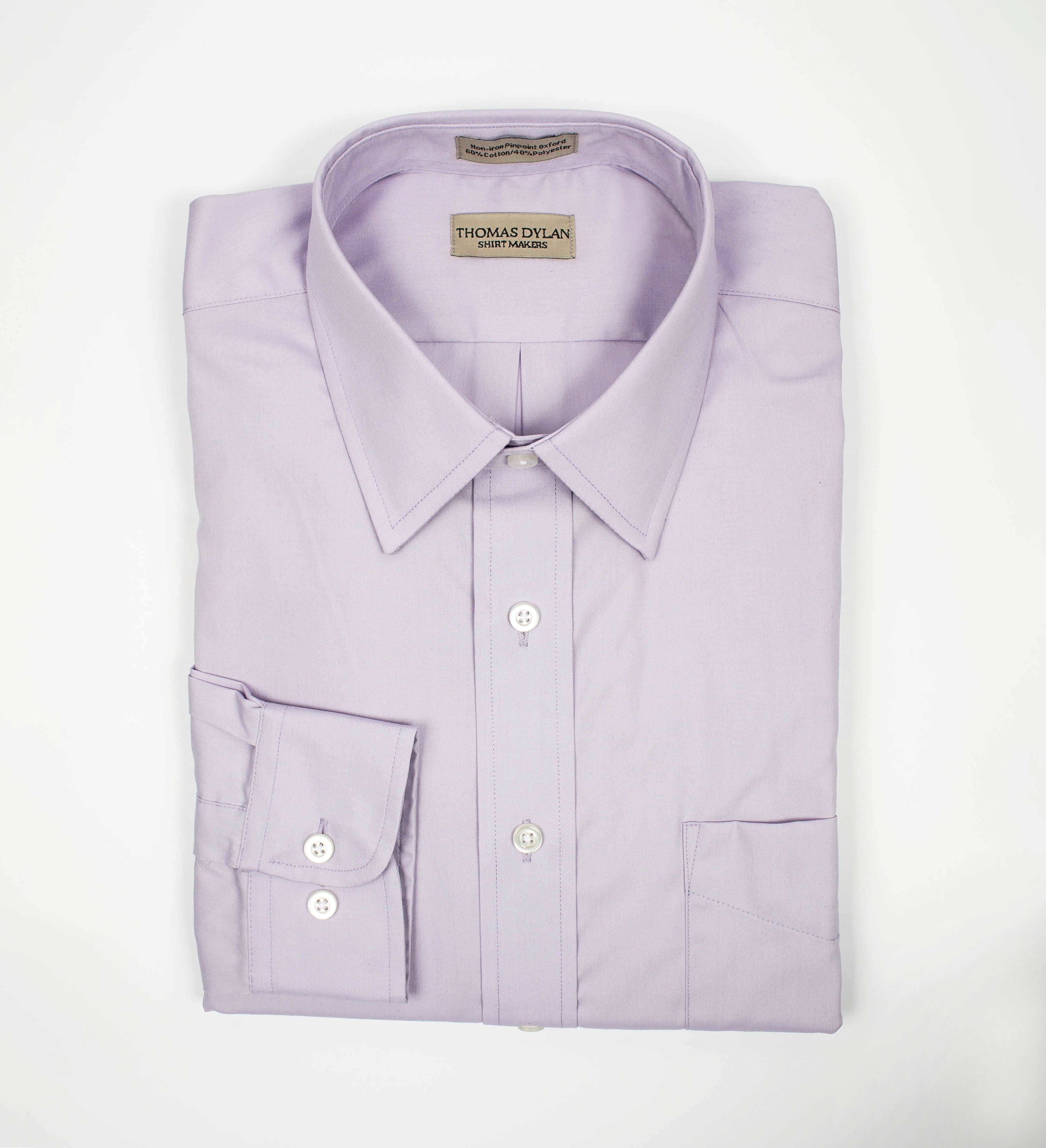 119 TF SC - Thomas Dylan Lavender Tailored Fit Spread Collar