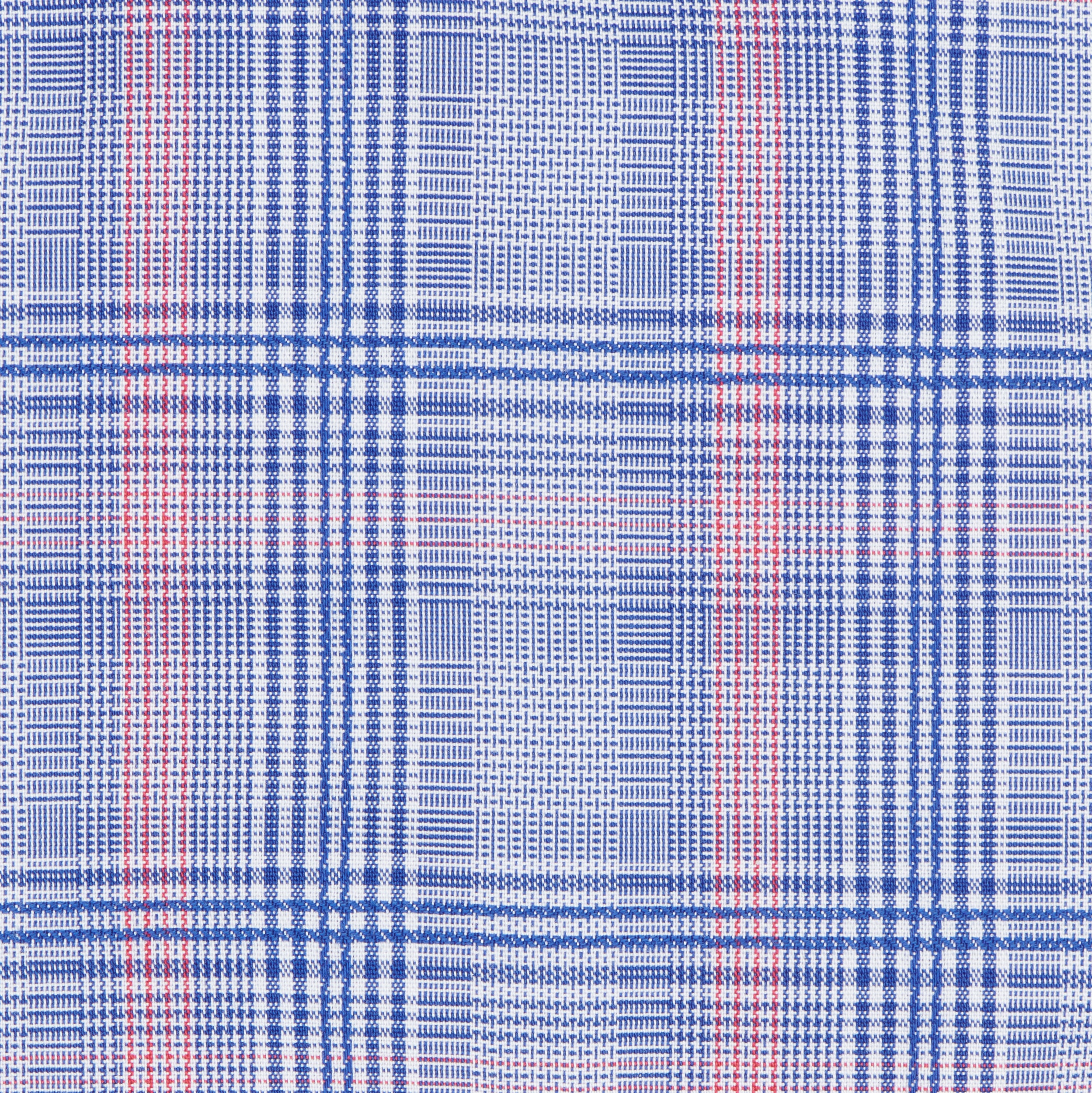 126 BD - Blue w/Coral Glen Plaid Button Down Collar